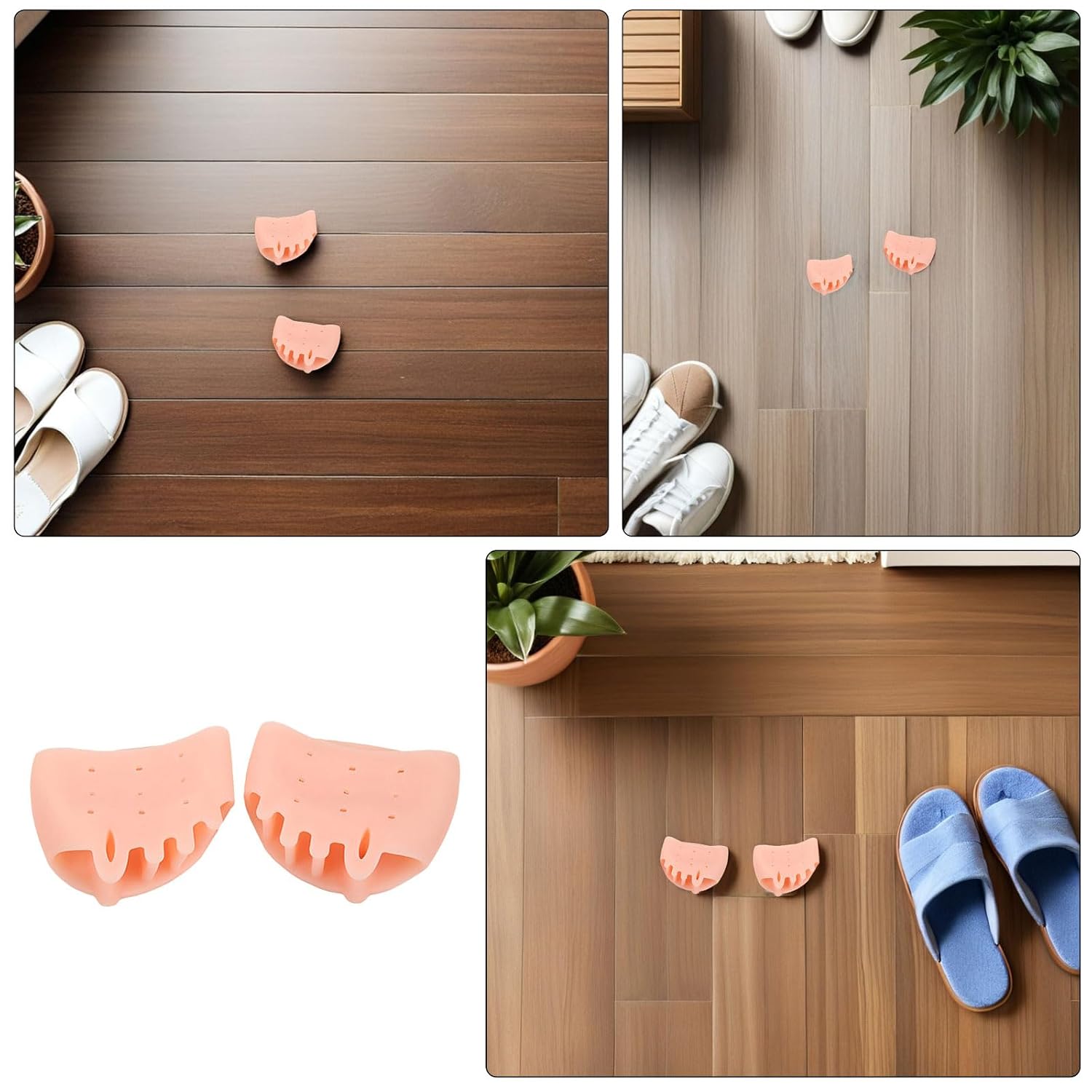 4 Pairs Silicone Toe Separators for Bunion Relief and Toe Alignment Skin Color for Men and Women Soft Breathable Foot Cushions for Daily Comfort and Prevention