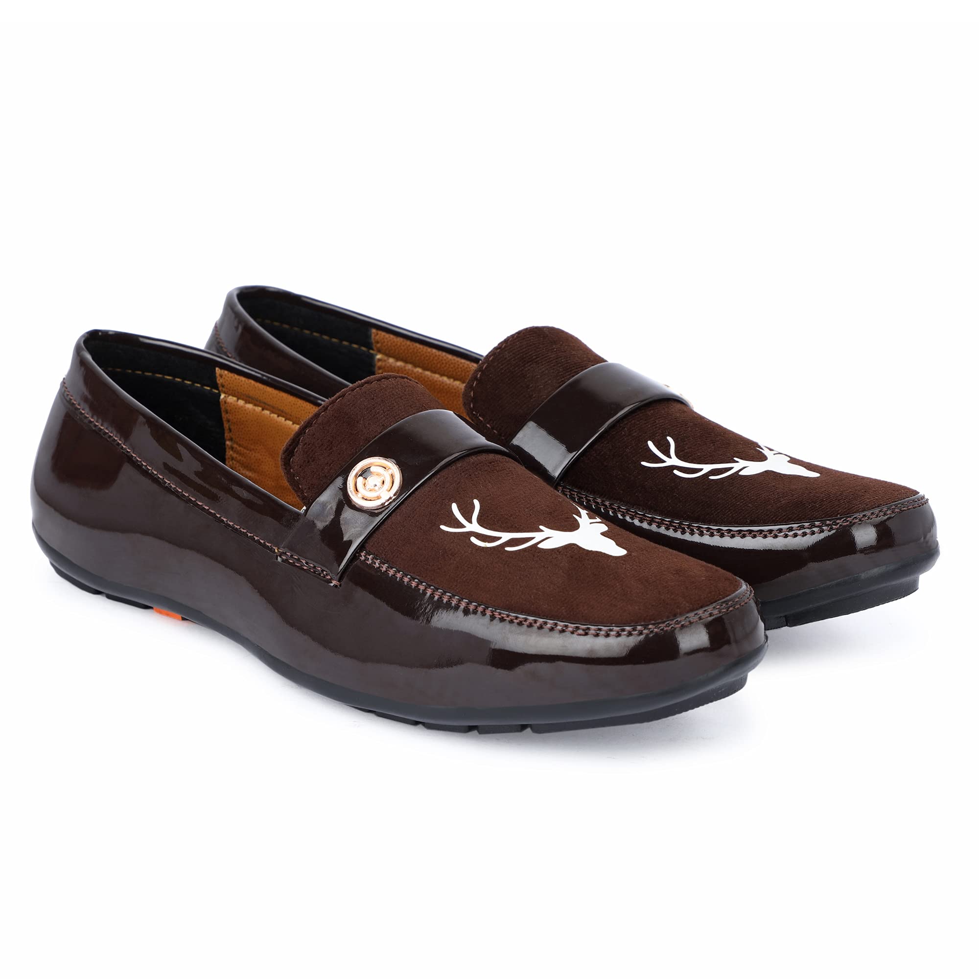 Colorblock Premium Buckle Loafers for Men-image-37