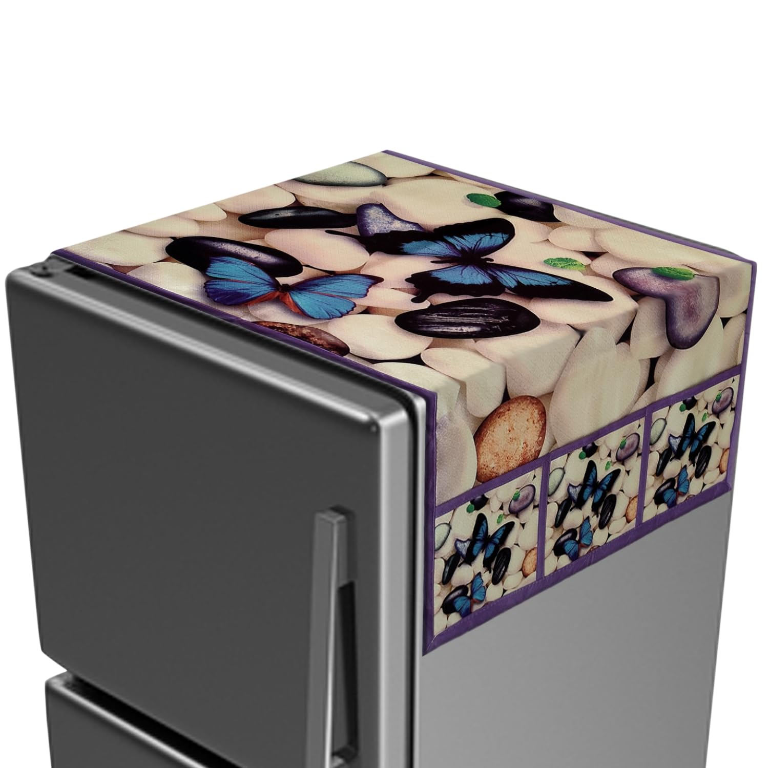 Fridge Top Cover with Pockets - Organize Your Kitchen! -2 Fridge Top Cover with Pockets - Organize Your Kitchen! -2