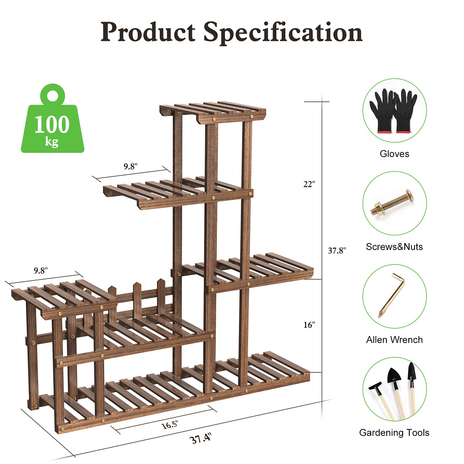 Buy Plant Stand, Adoric Plant Shelf, Pine Wood Plant Rack Indoor