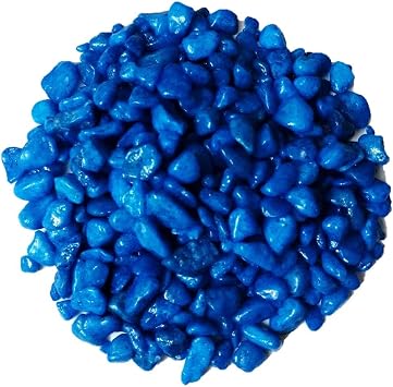 ROYAL SAPPHIRE Decorative Stone Pebbles Decorative River Rock Stones - Blue Color Gravel Use in Glassware, Like Vases, Aquariums and Terrariums to Enhance The Appearance 2.5 lbs Approx