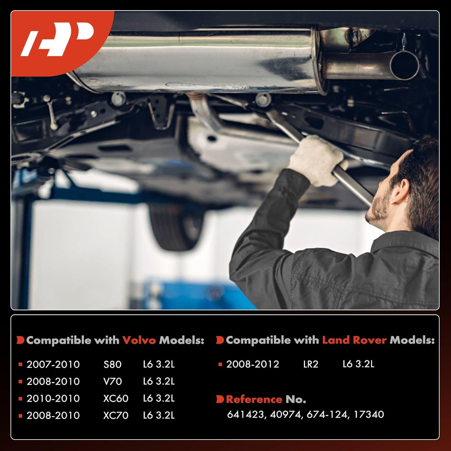 A-Premium Left Exhaust Manifold Catalytic Converter with Gasket Kit Direct-Fit Compatible with Volvo XC60 2010, S80 2007-2010, V70 2008-2010, XC70 2008-2010 & Land Rover LR2, 3.2L, E.P.A. Compliant