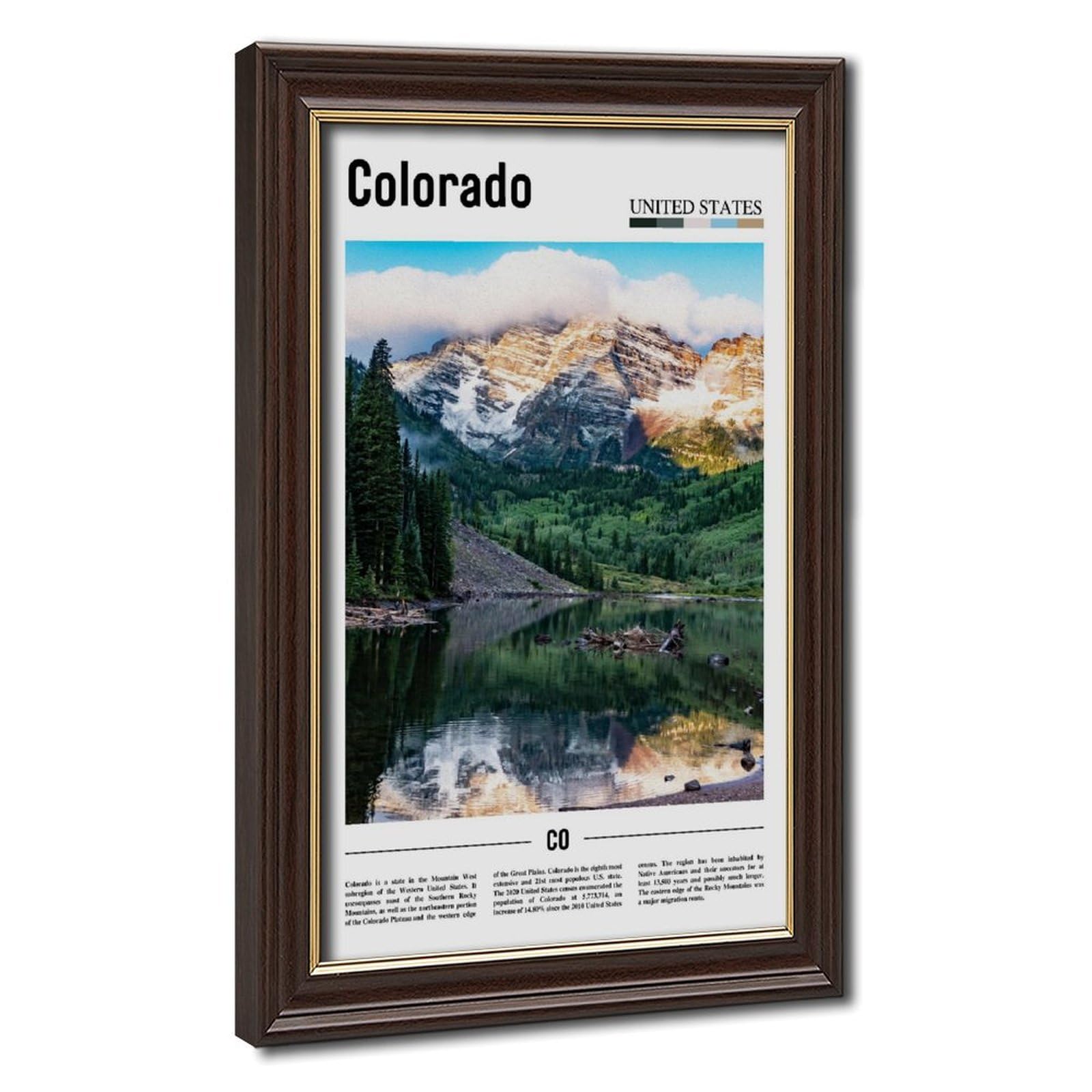 Wcyb Mokume Gane Frame Colorado Lakes Mountains The United States Of America Scenery Travel Prints Posters Canvas Deco Paintings Wall Art For Office Living Room Hangable Fra