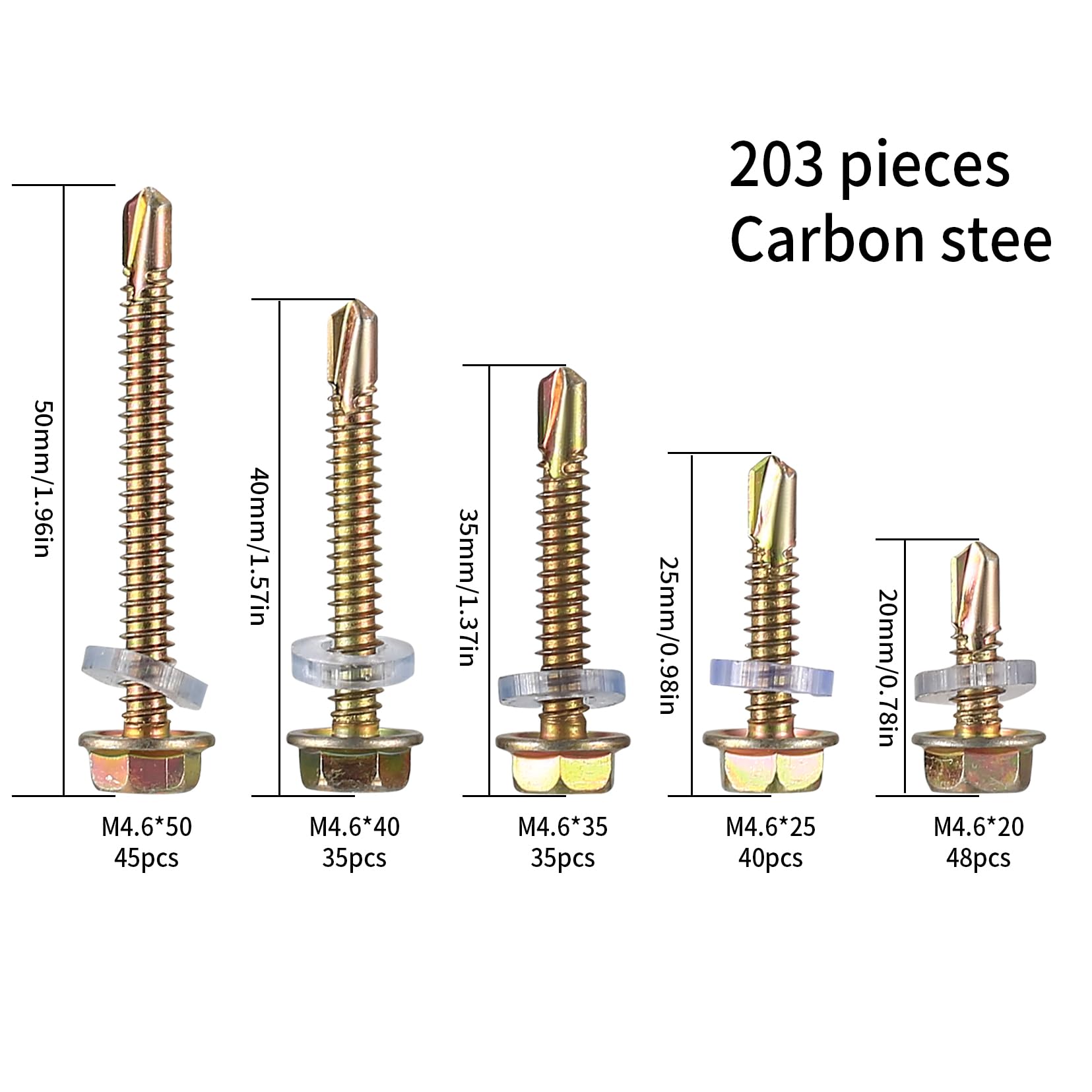 165 Viti Autofilettanti M4.2 Testa Esagonale Con Rondella - Acciaio Inox, Per Legno, Metallo, Mobili - Foto 10