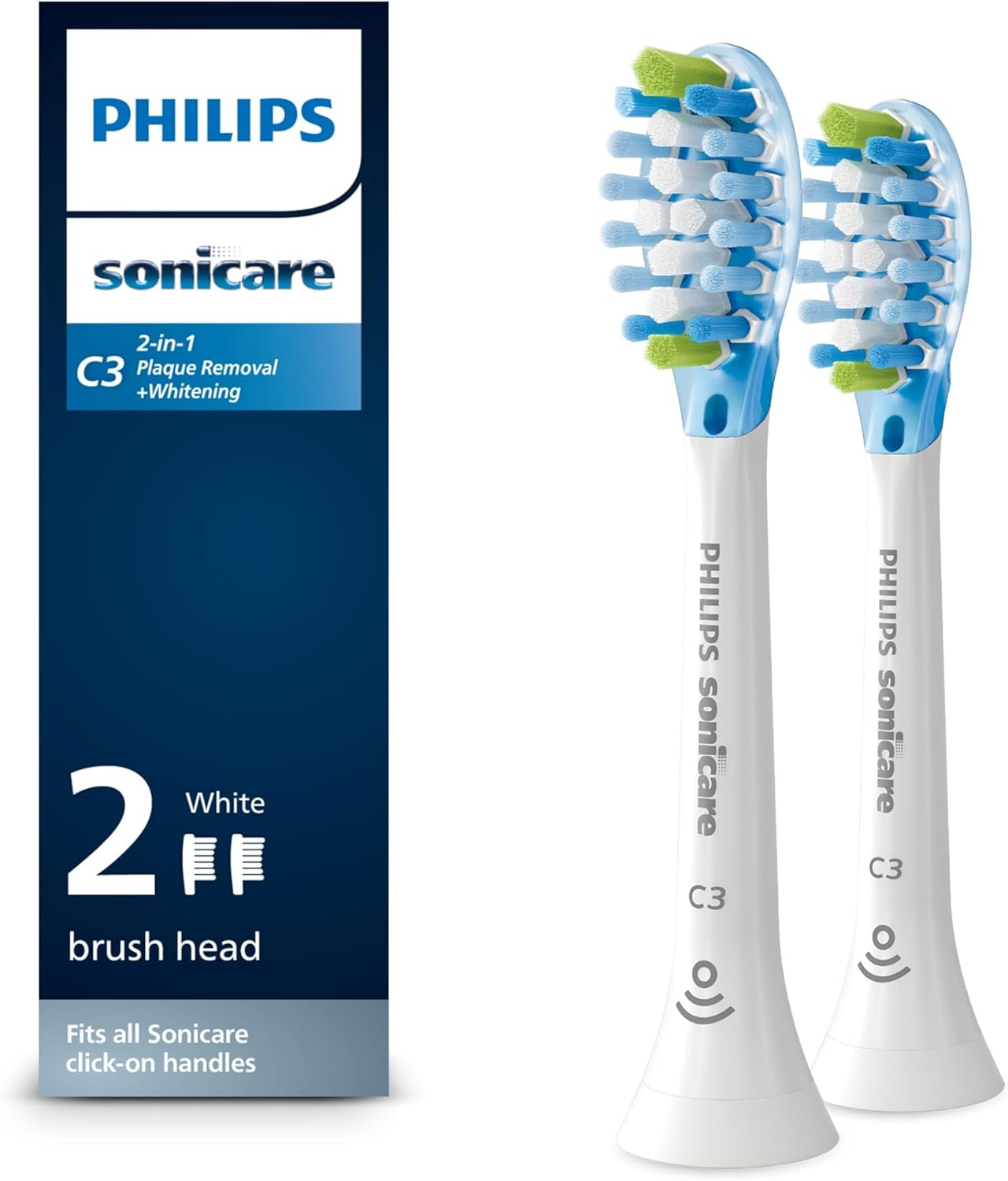 Philips Sonicare Genuine C3 Premium Plaque Control Toothbrush Heads, One Year Supply, 2 Brush Heads, Black, HX9044/95 Philips Sonicare Genuine C3 Premium Plaque Control Toothbrush Heads, One Year Supply, 2 Brush Heads, Black, HX9044/95