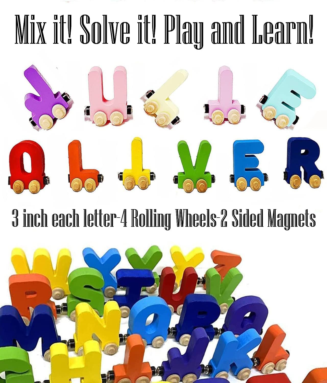 Educational Toy & Room Decor Name Puzzle for Kids - Personalized Handmade Early Learning Toys for Baby Boy & Baby Girl, Birthday Gifts, Toddler Puzzles Ages 1 2 3 4 5 6 Years Old
