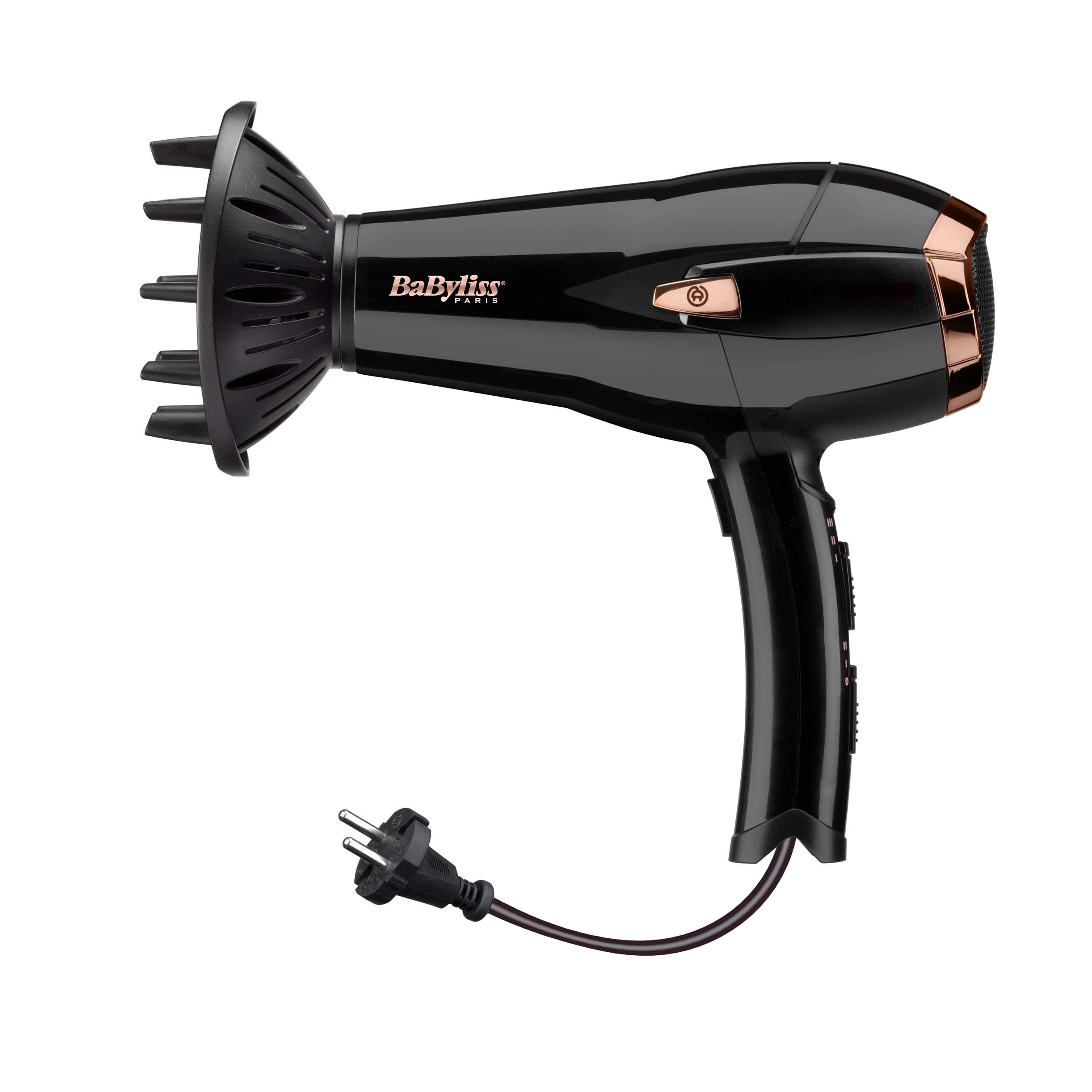 BaByliss ST482E Planchas Salon Brilliance 2 en 1 Alisa y Ondula Planchas de pelo con revestimiento de Titanio + D373E Secador de pelo retráctil, iónico, Motor DC 2000W de potencia
