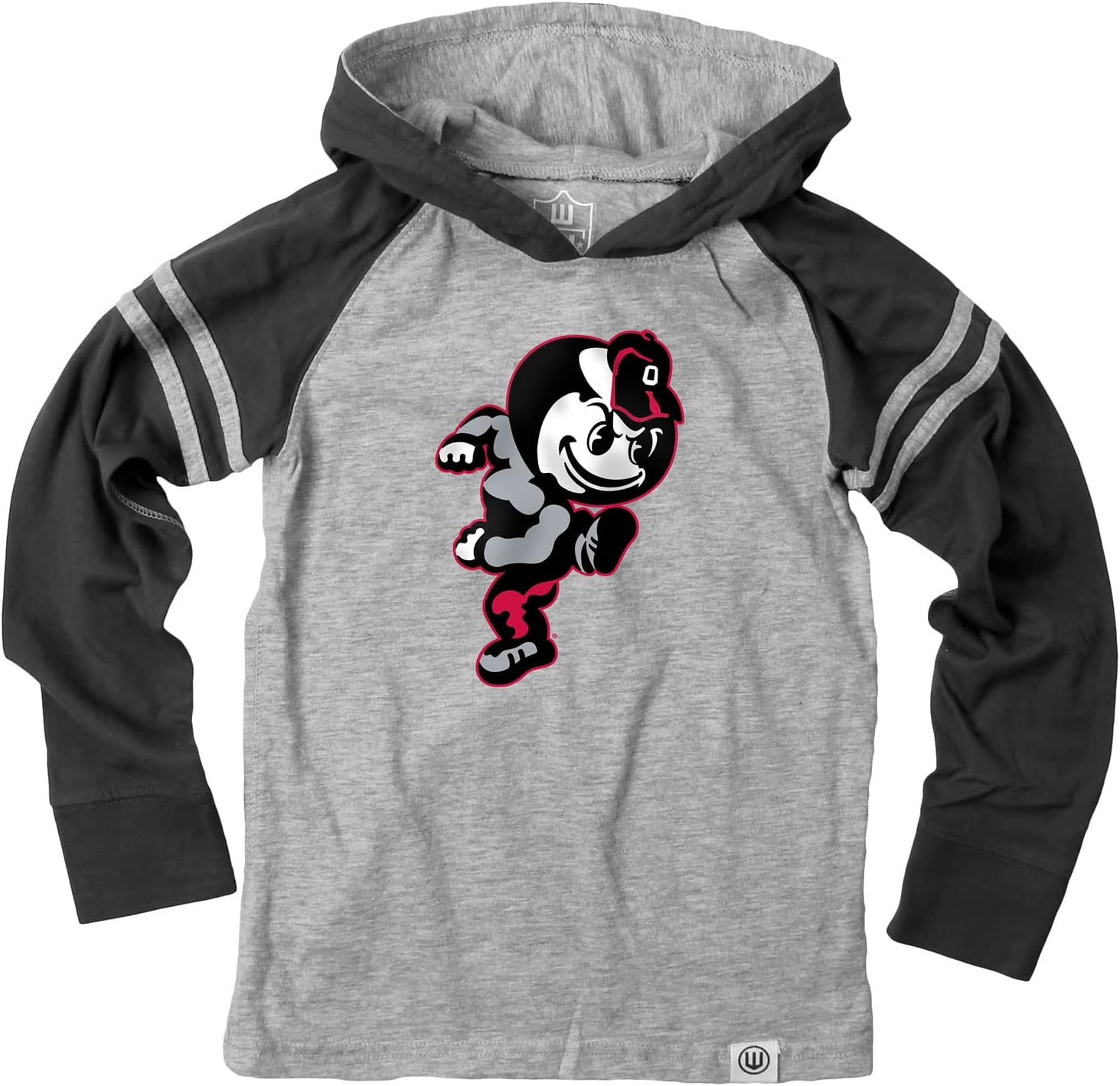 Wes and Willy Youth Boys College Long Sleeve Hooded T-Shirt Striped Jersey Hoodie