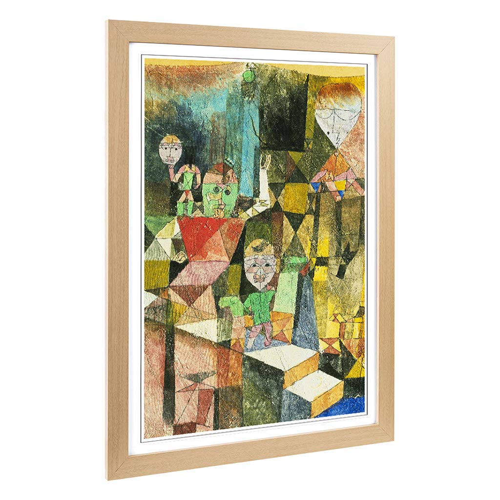 Big Box Art Framed Print of Paul Klee Introducing The Miracle Design | Wall Art Picture | Home Decor for Kitchen, Living Room, Bedroom, Hallway, Oak, A2 / 24.5x18 Inch / 62x45cm
