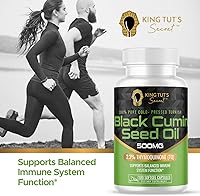 Vista 5 de KING TUT'S SECRET Cápsulas de semillas negras – 500 mg 100 cápsulas blandas – Extracto de Nigella Sativa, suplemento de comino negro
