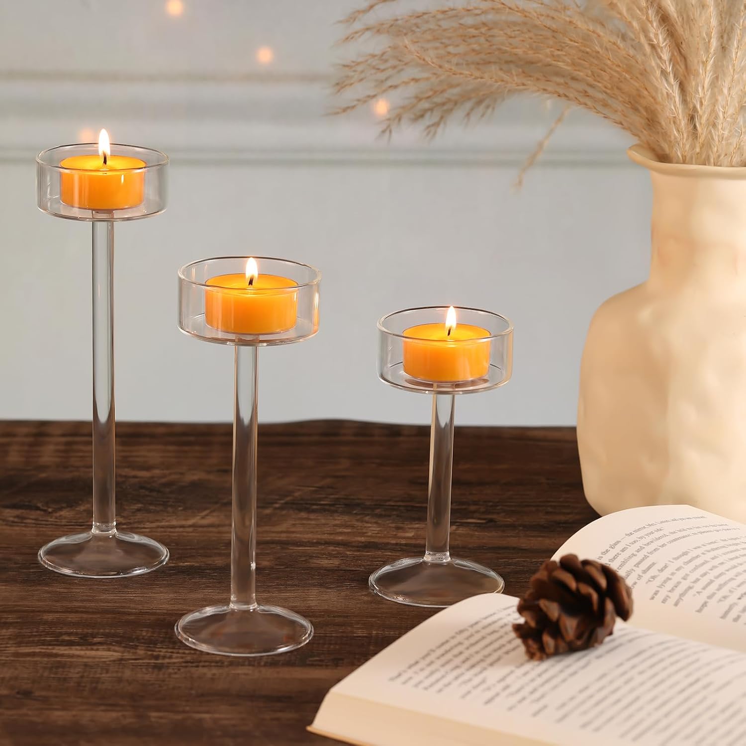 16Pcs Pumpkin& Cinnamon Scented Tealights | 4H Soy Tea Lights | Home Decor