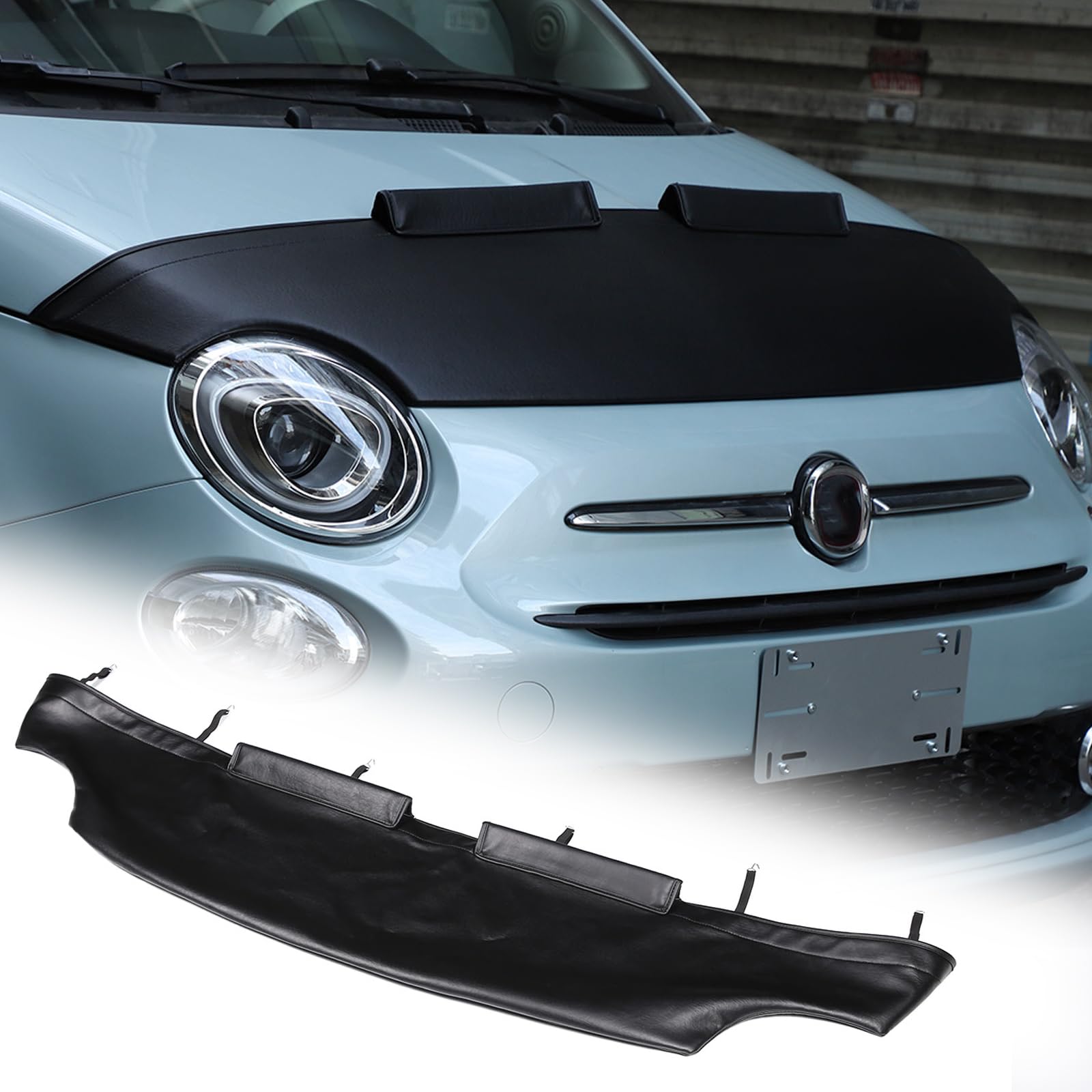 Auto Motorhauben-BH Geeignet für F@iat 500 2007-2024,Auto Motorhaube schützen,Steinschlagschutz,Auto Motorhaube Deflektor Insektenschutz,Auto Haubenbra Schutz Zubehör