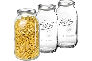 3-Pack Wide-Mouth Half Gallon Glass Mason Jars