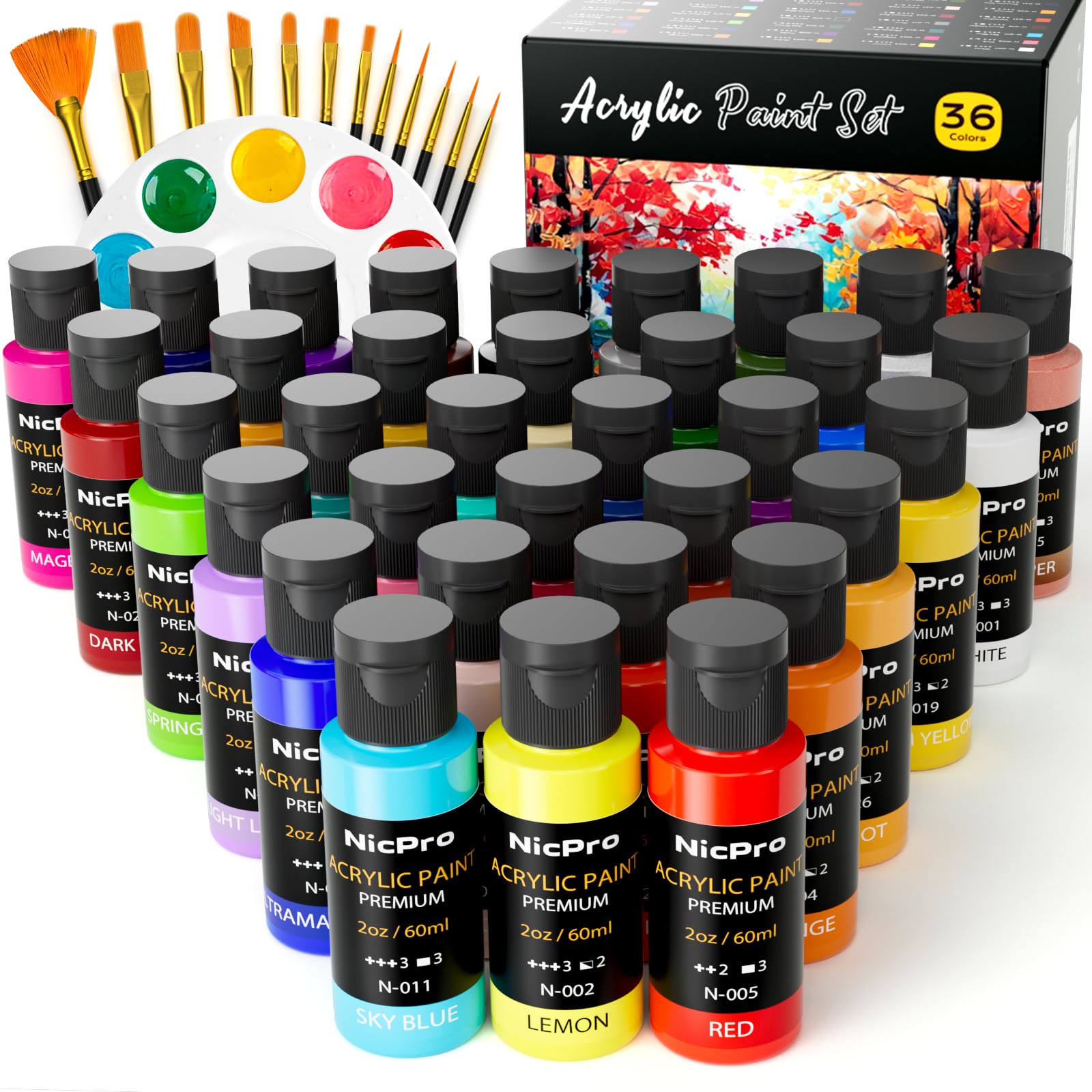 Nicpro Acrylic Paint 36 Colors Set