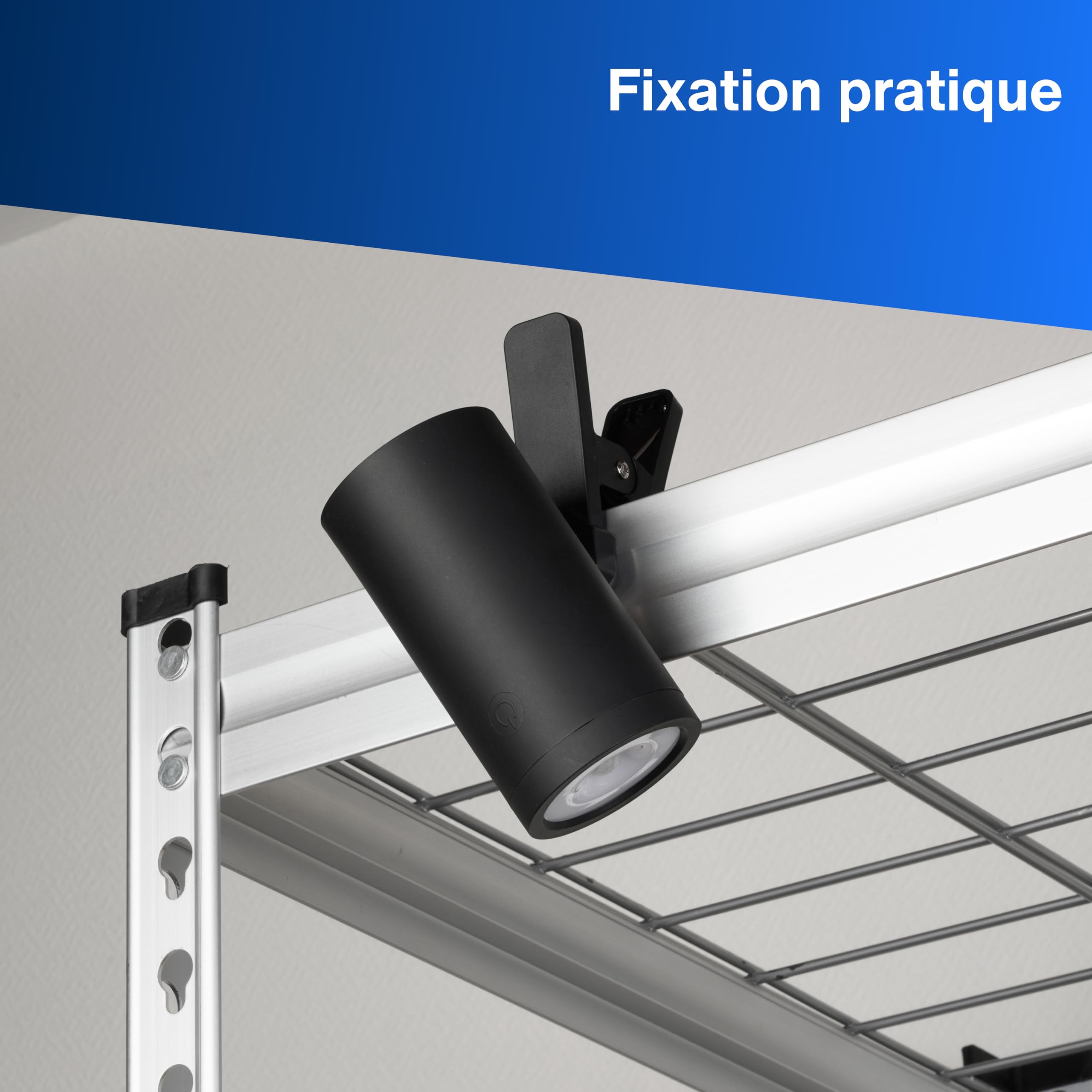 REV Applique murale LED - Lampe murale avec batterie et détecteur de mouvement, 180 lm, sans fil, intensité réglable, pivotante à 360°. Lampe d'appoint - Camping, garage et cave, IP54, noir