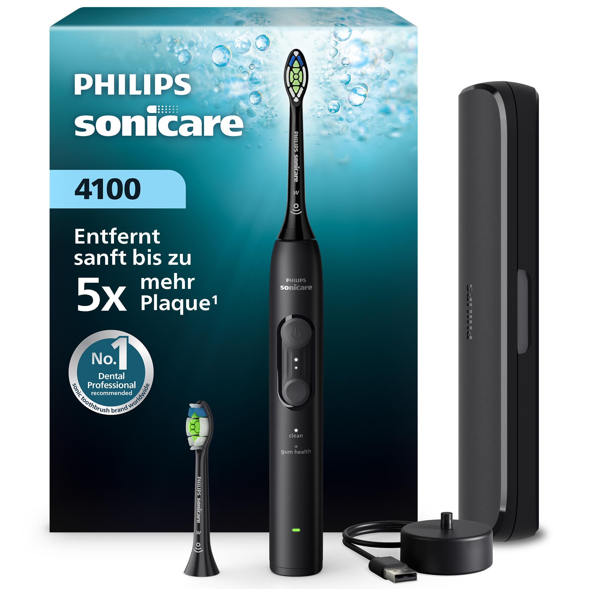 Philips Sonicare Series 4000 Elektrische Zahnbürste – Schallzahnbürste mit Drucksensor