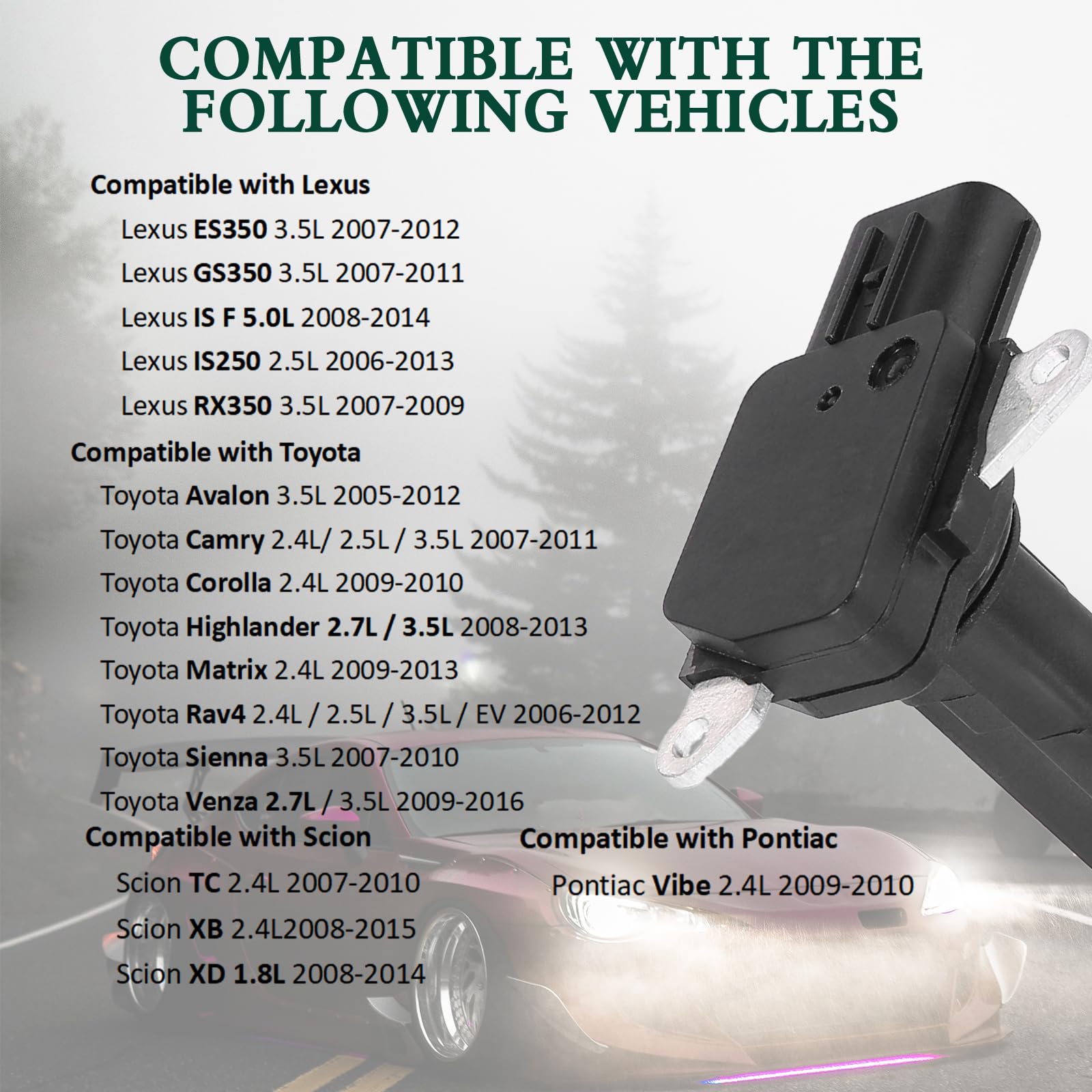 ChawYI 22204-0H010 22204-31010 Mass Air Flow Sensor Meter MAF Compatible with Toyota Avalon 2005-2012 Camry 2007-2011 Highlander 2008-2013 Sienna, Lexus ES350 IS250 2007-2012, TC XB XD,2007-2010?á