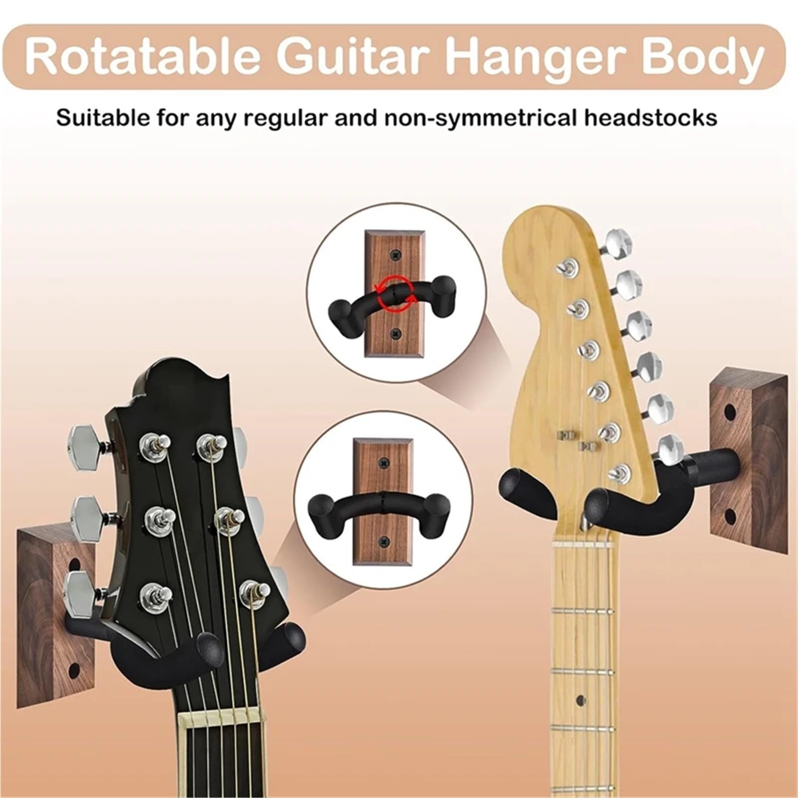 Supporto da parete for chitarra, 4 pezzi, gancio for a forma di U, supporto for acustica, elettrica, basso Per Guitarra