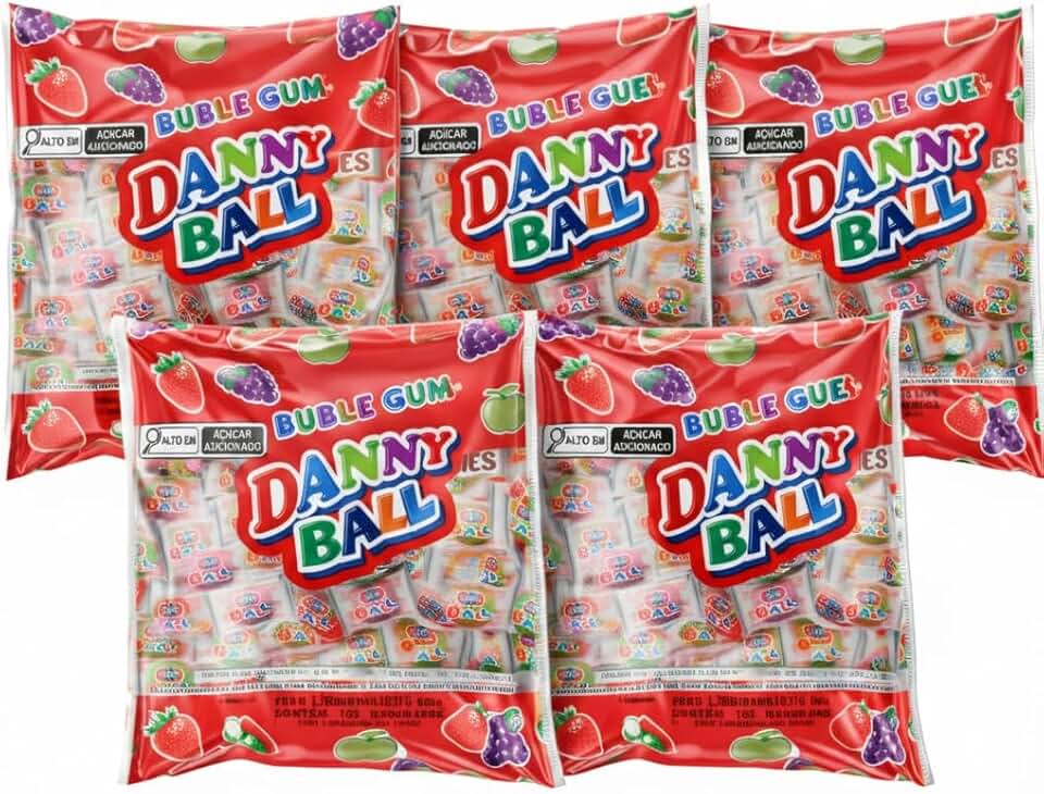 CHICLE DANNY BALL 300G SORTIDAS 100 UN - KIT COM 5 UNIDADES
