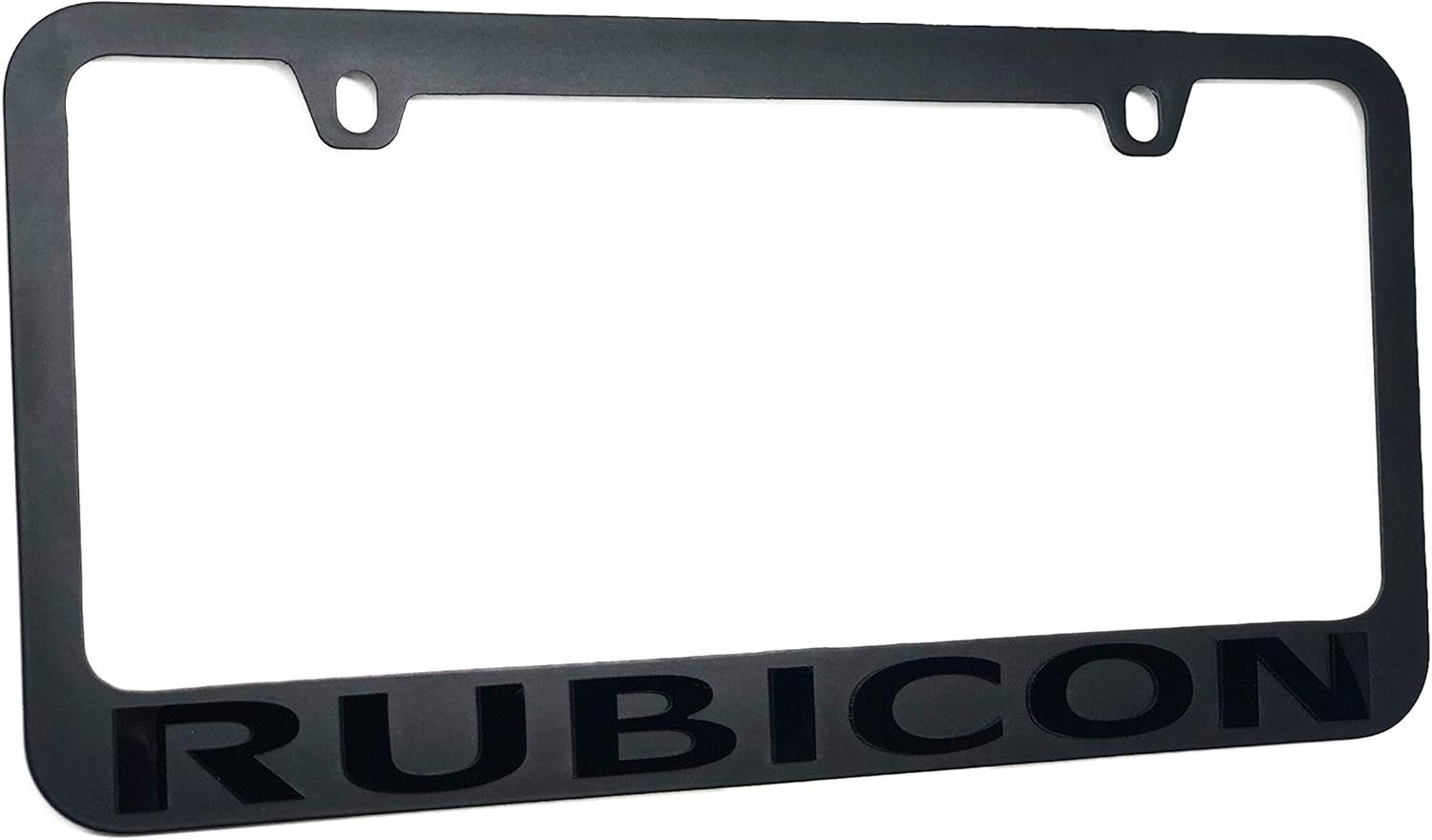 Jeep Rubicon Stealth Blackout License Plate Frame - Black with Black Script Logo