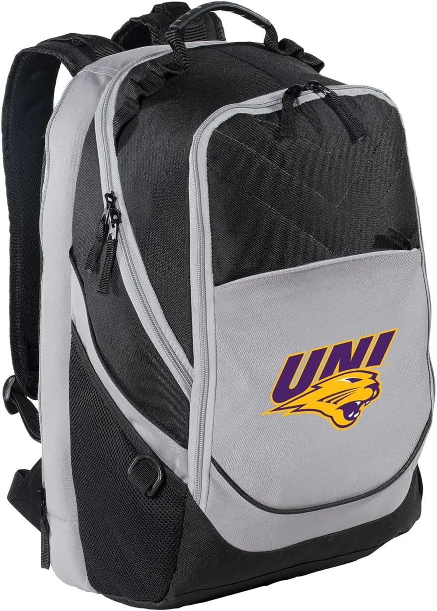 Broad Bay University of Northern Iowa Backpack UNI Panthers Laptop Computer Bag (Black)