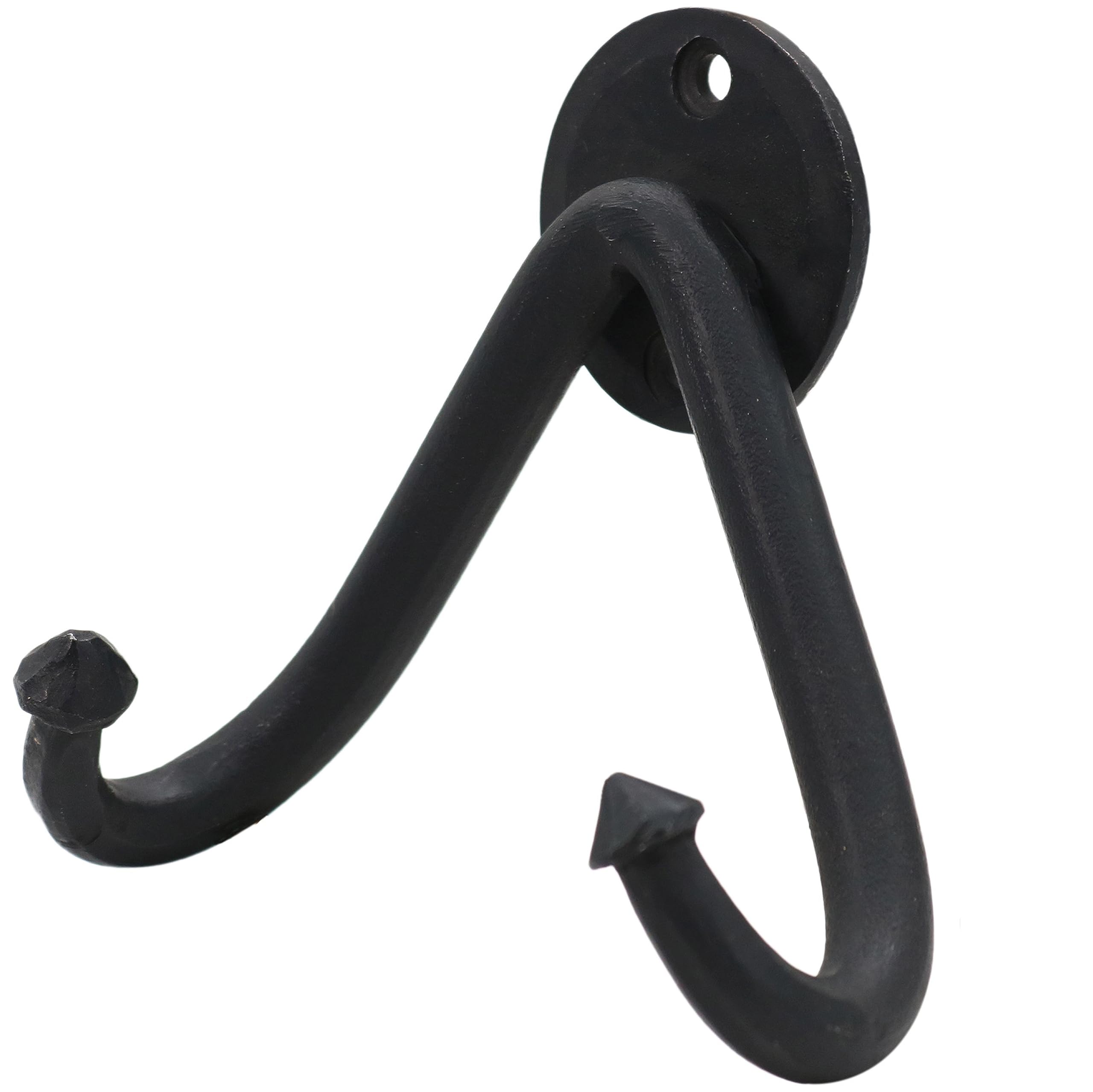 Mythrojan Handgeschmiedeter Schwertständer, Wandhaken, Schwert-Aufhänger, Display, universeller Schwerthalter, Wandhalterung für Schwert, Dolch, Axt, Präsentationsständer, schwarzes Finish