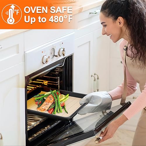 Vista 10 de Rollo de silicona para hornear, 16 pulgadas x 5.25 pies, antiadherentes, resistentes al calor, antideslizante, reutilizable, tapete de congelación