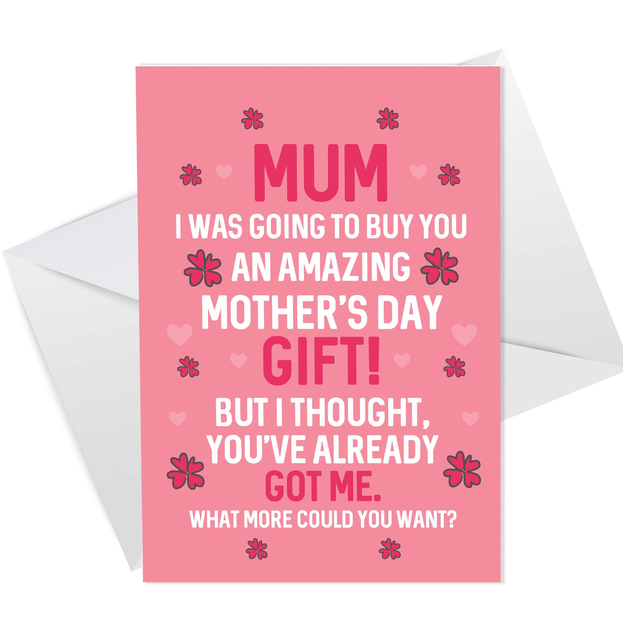 RED OCEAN Mothers Day Card Funny Joke Card For Mum Novelty Mother's Day Card From Daughter Son