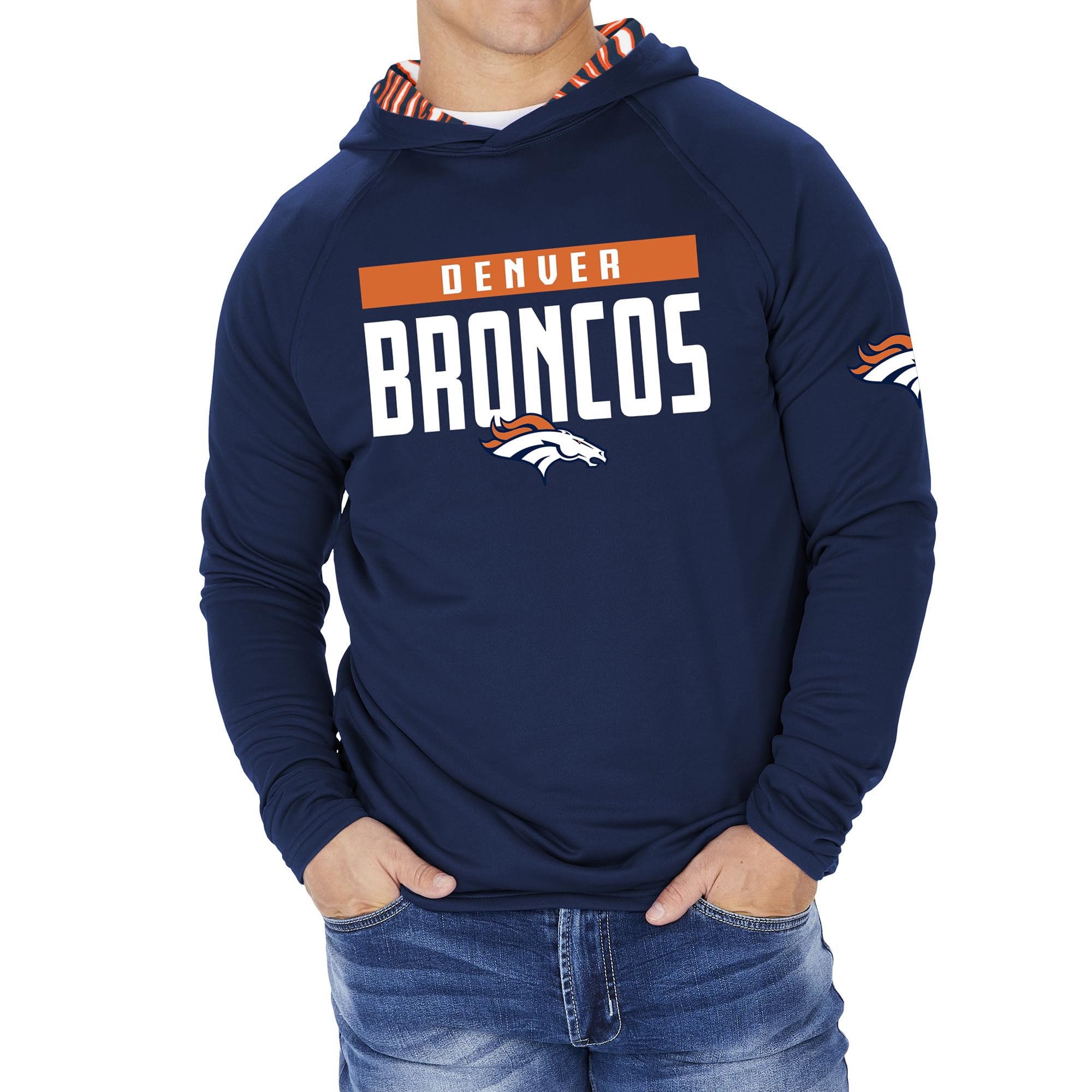 Zubaz NFL Football Men's Solid Team Hoodie with Camo Lined Hood and Sleeve Graphic — view 82