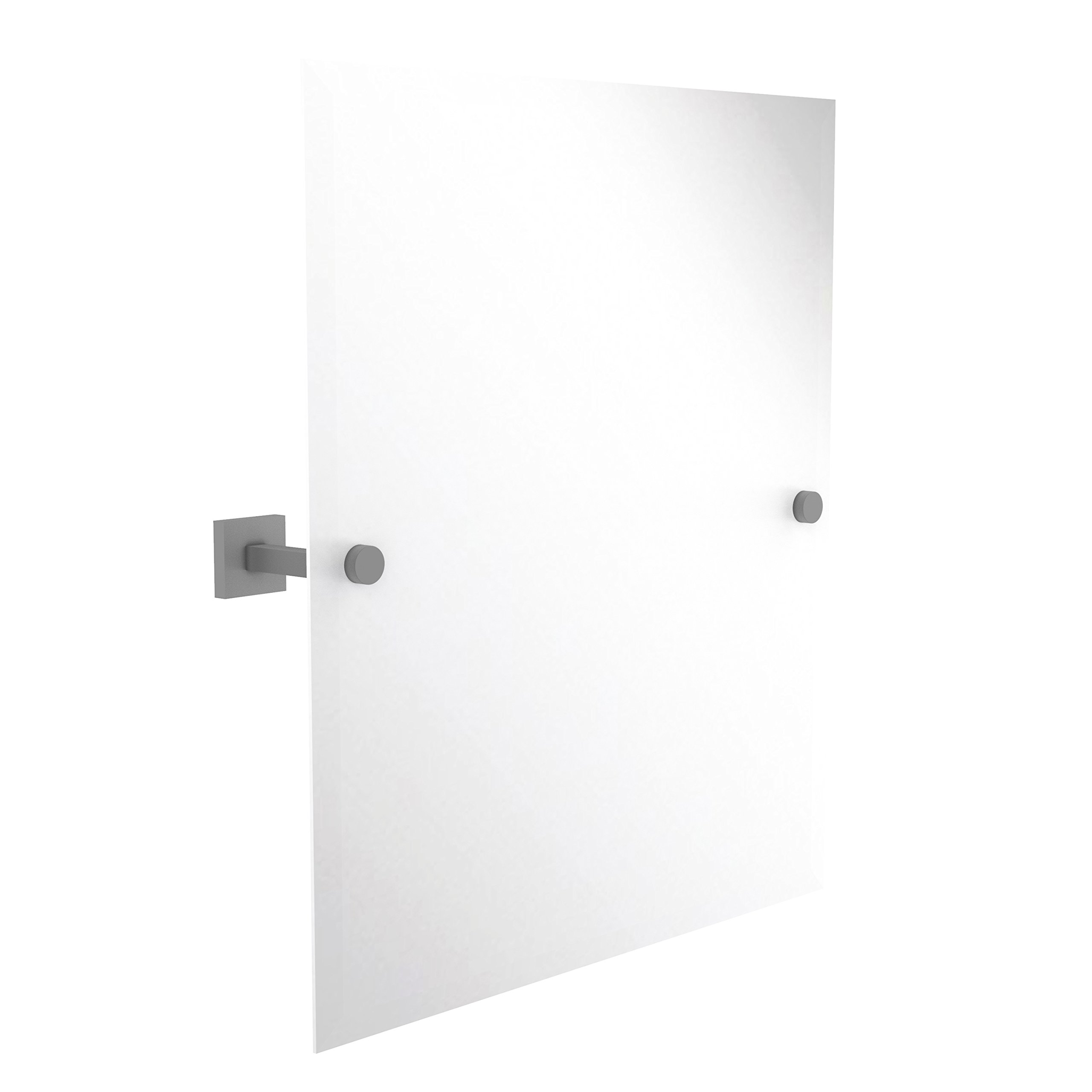 Allied Brass Montero Collection Contemporary Frameless Rectangular Tilt Beveled Edge Wall Mirror, Matte Gray