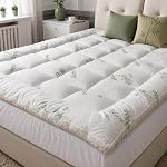 Queen Matelas Topper - Ultra Doucement Viscose Fabriqué à partir de Bamboo Matelas Topper 1200GSM Topper matelassé extra épais avec des poches profondes de 8-21"