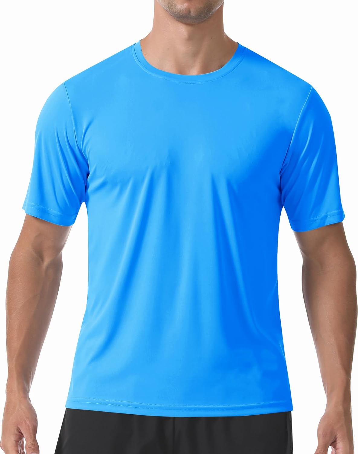 Men's Short Sleeve T-Shirt UPF 50+ Quick Dry Rash Guard Athletic Running T Shirts UV Sun Protection Swim Water Shirt