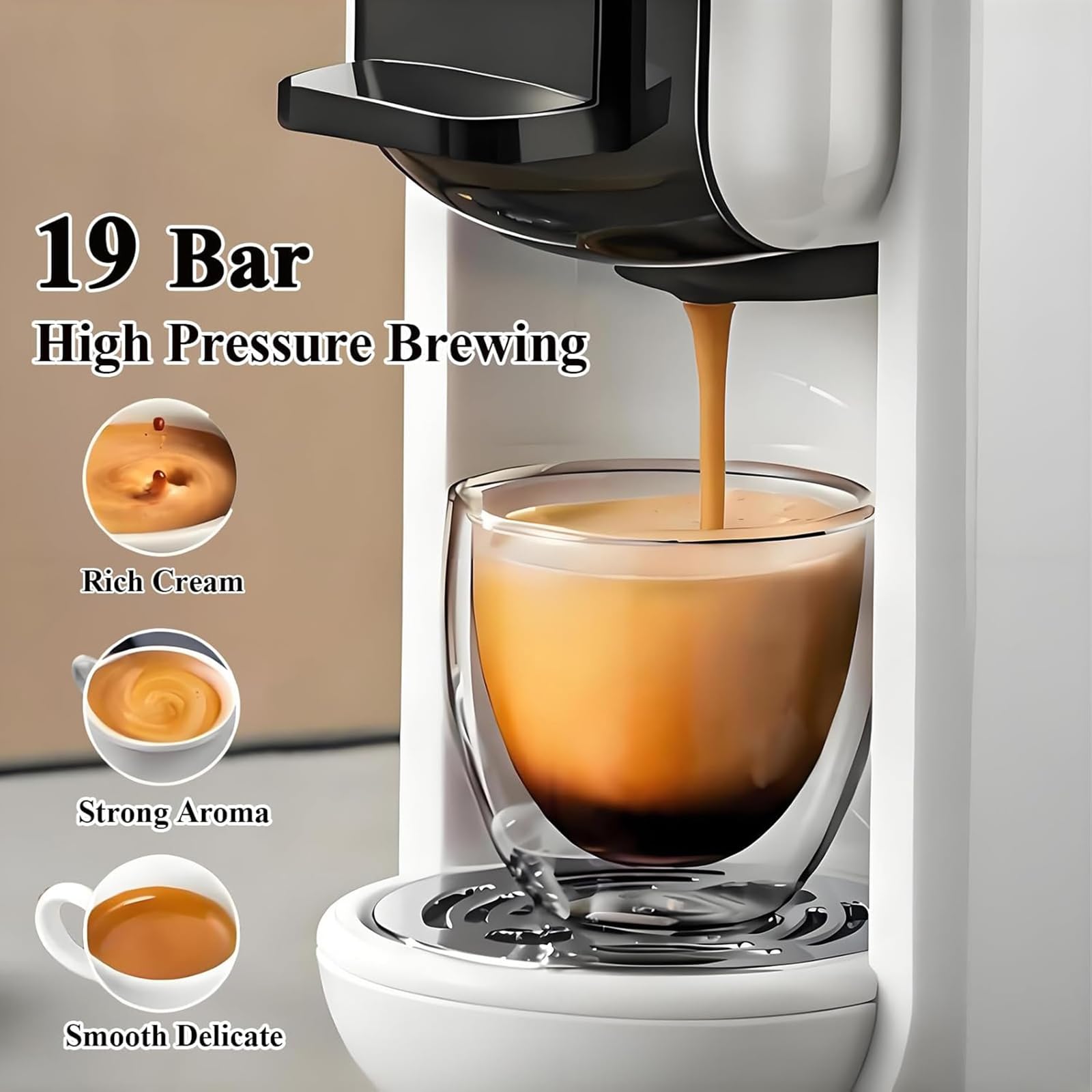 Cafetera multicápsula: compatible con varias cápsulas, máquina portátil para uso de café molido