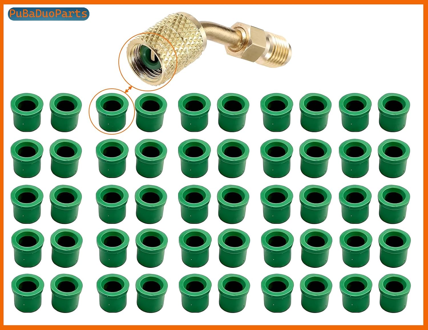 R134 Rubber Gasket Seals（50Pack+ R410A 5/16" Female Quick Couplers to 1/4" Male Flare Swivel Adapter Kit, for Car AC, R410A Refrigerant Charging, Mini Split System Repairs