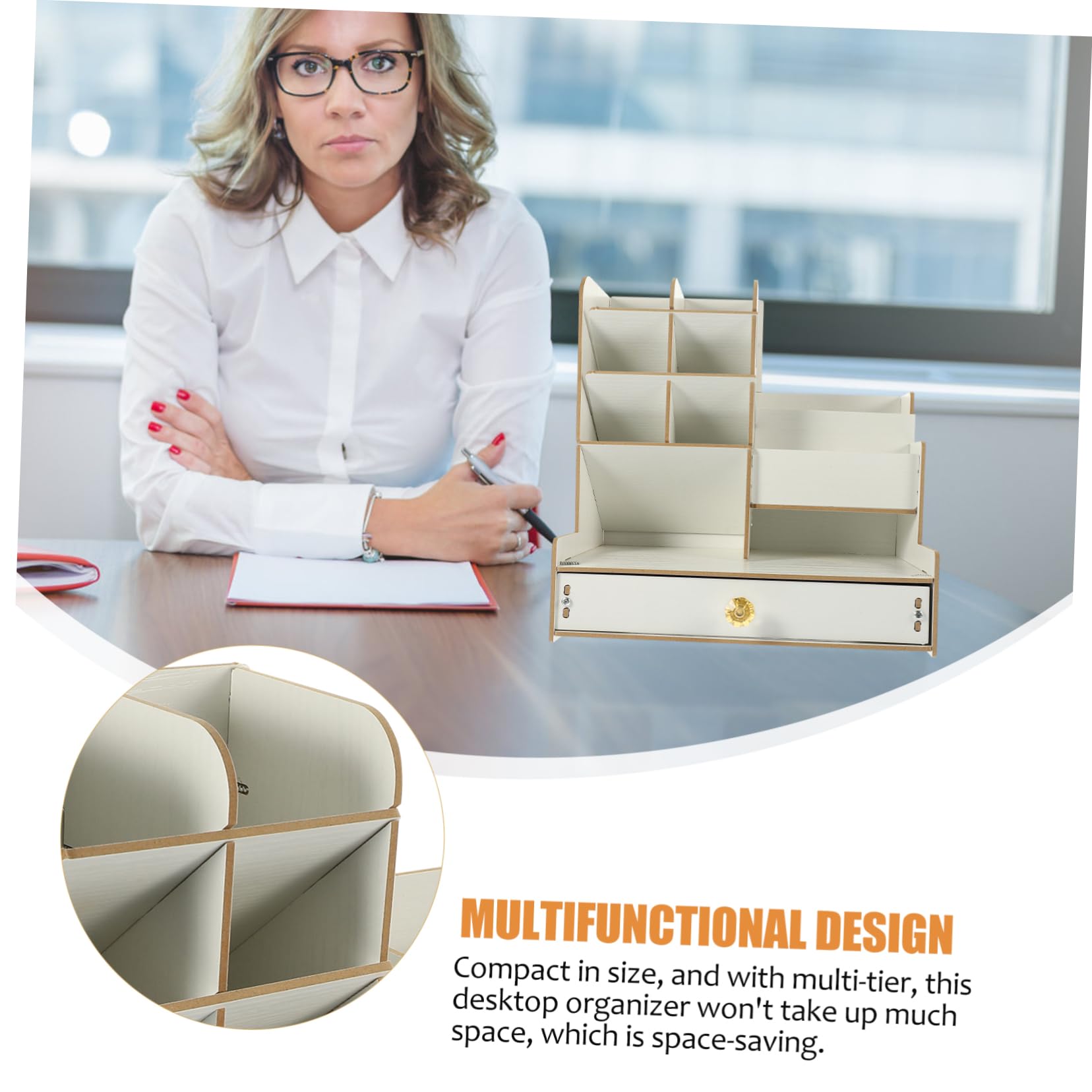 Multifunktionaler mit Stiftehalter Organizer Schreibtisch Aufbewahrungsbox Vielen Fächern und Büro und Schlafzimmer