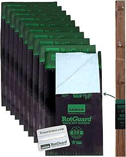 RotGuard™ 6x6 Series – Heavy Duty Fence Post Base Protector, Ultimate Protection Against Moisture, Rot, and Wood Damage, 25 Year Guarantee (10 Pack)