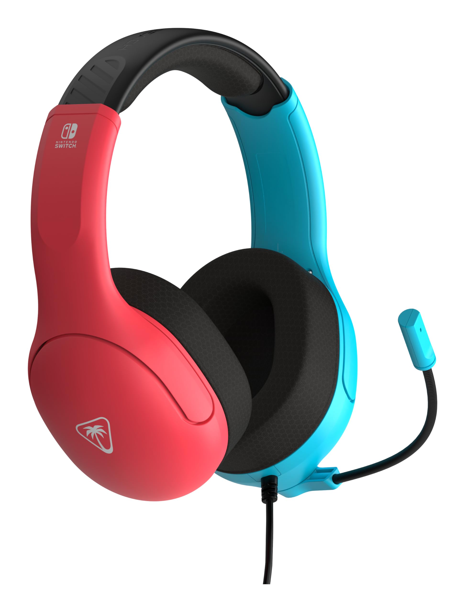 Turtle Beach Airlite Fit Wired Gaming Headset: Officially Licensed for Nintendo Switch, Nintendo Switch 2/Lite/OLED Model - Flip-to-Mute Mic, Over-Ear Comfort Cushions, 40mm Speakers - Neon Blue & Red - Nintendo Switch 2 - Very Good - Used Accessory - Image 3