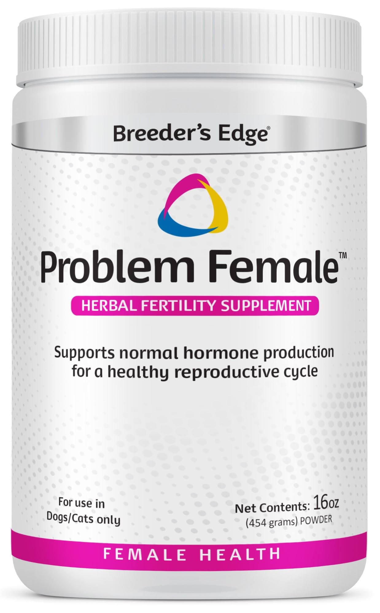Breeder’s Edge Problem Female, Hormonal Support Supplement for Female Dogs & Cats, Natural Herbal & Amino Acid Blend to Support Reproductive Balance & Pregnancy Maintenance, Pork Liver Flavor, 454g