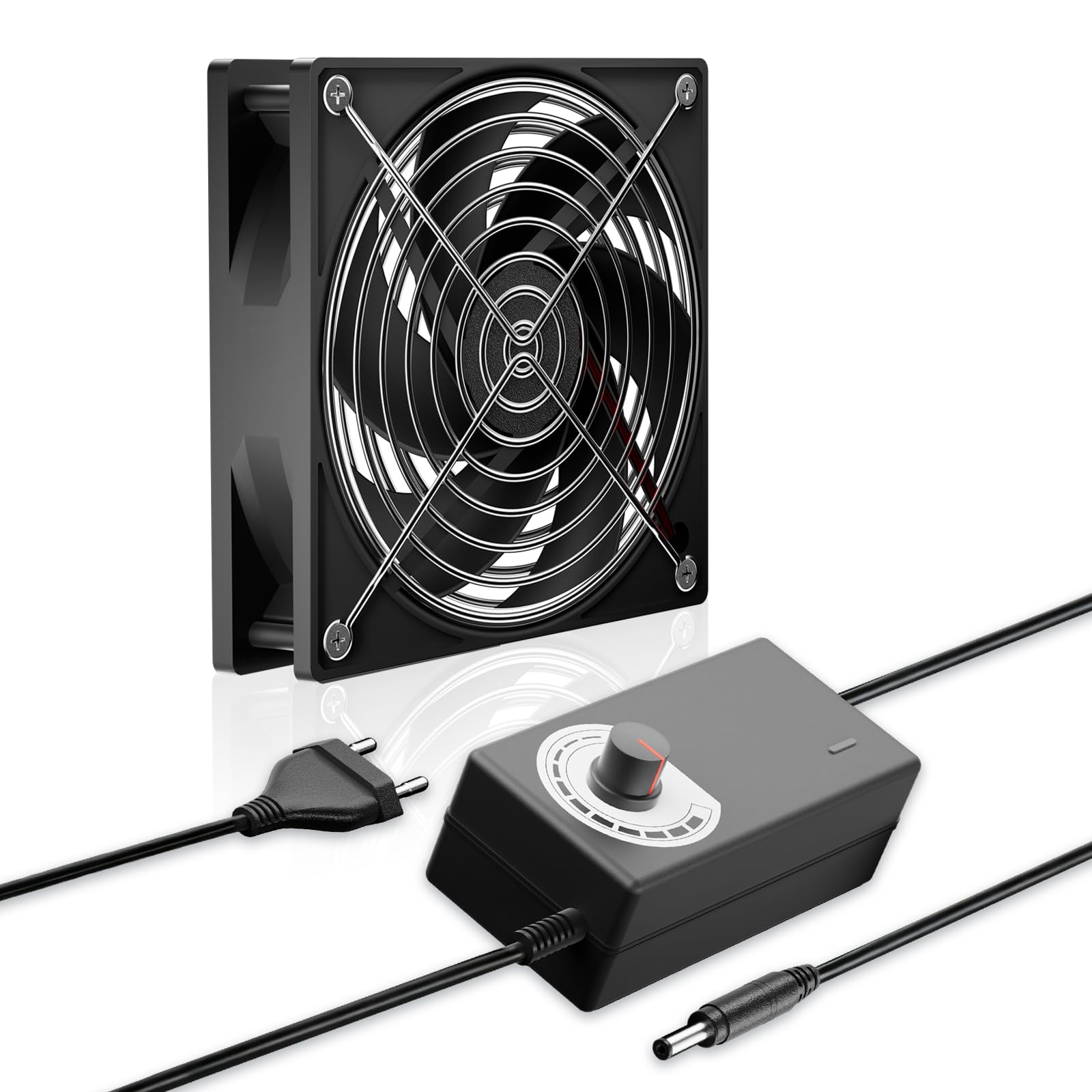 120mm 12V Ventilador para PC - Velocidad de Viento Ajustable, Ventilador de Pc, ventilador AC 220V - 240V, 2700RPM, ventiladors de PC Portátil para Router,Laptop, TV Box, Ventiladors Dual