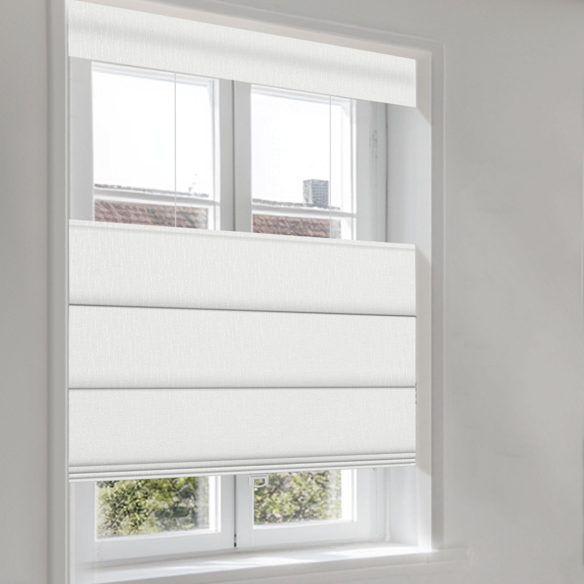 PQRSHADE NO Drill NO Tools Roman Shades Top Down Bottom Up for Interior Windows, Custom Room Darkening Blackout Roman Window Shade, Cordless Thermal Insulated Window Shades(71