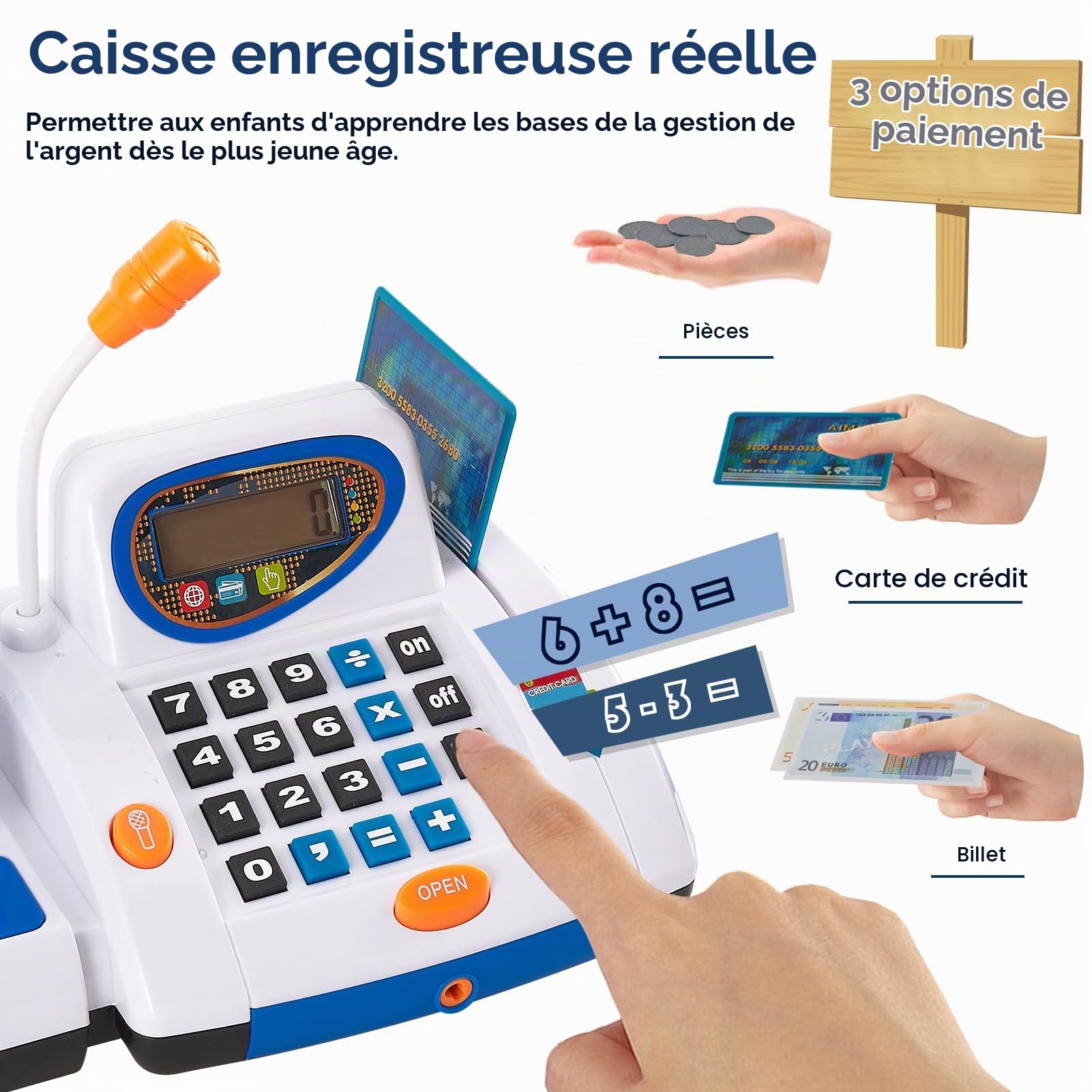 HERSITY Registratore di Cassa Giocattolo Grande Giochi Supermercato Bambini