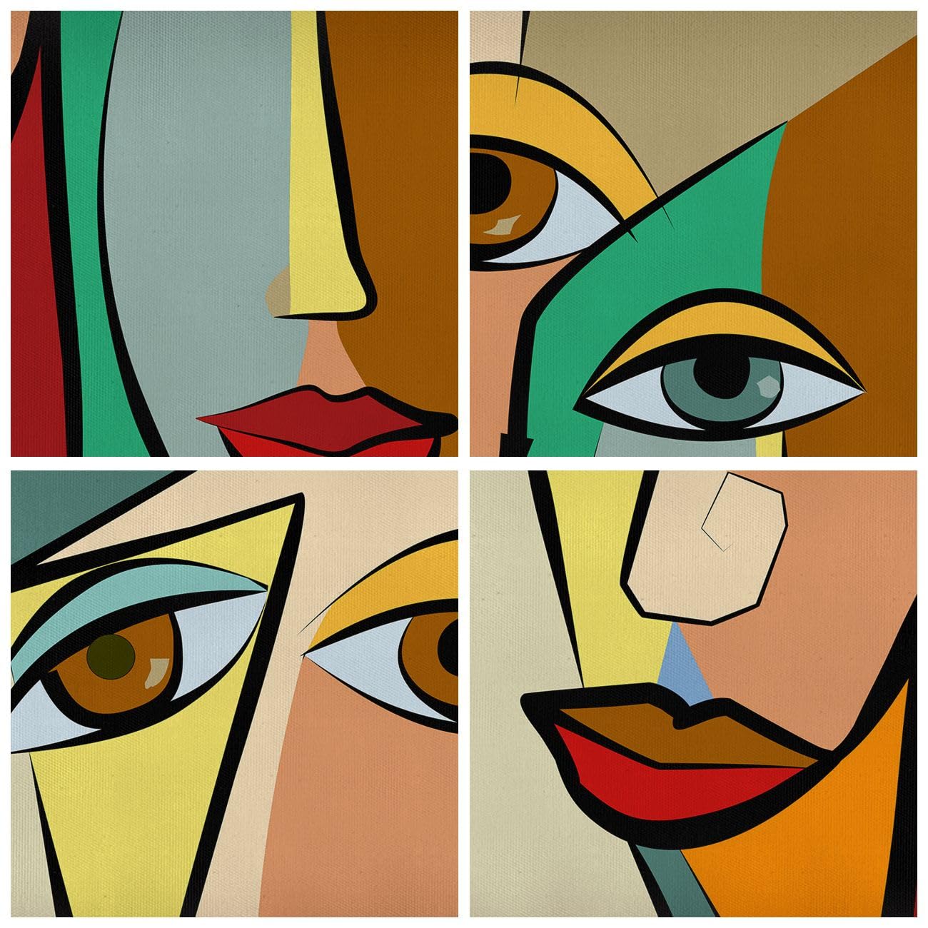 Lienzo Decorativo 80x120 cm Moderno Vertical Abstracto Personas - 6184