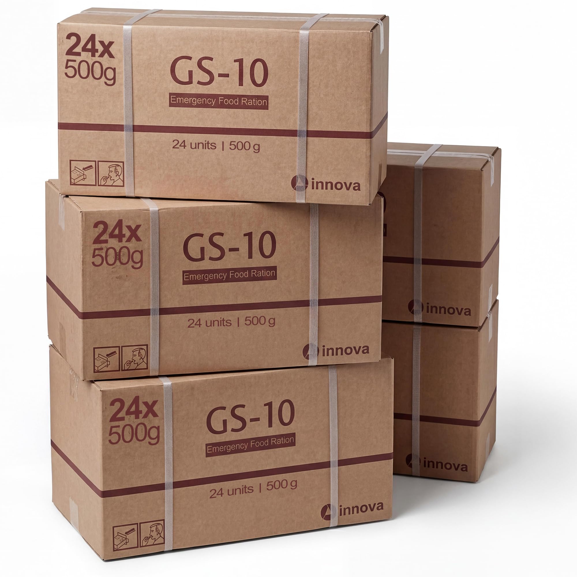 GS-10 | Emergency Food 5 x 24 Stück Familienpackung Langzeitnahrung Notfallvorrat für Outdoor, Camping und in Krisensituationen