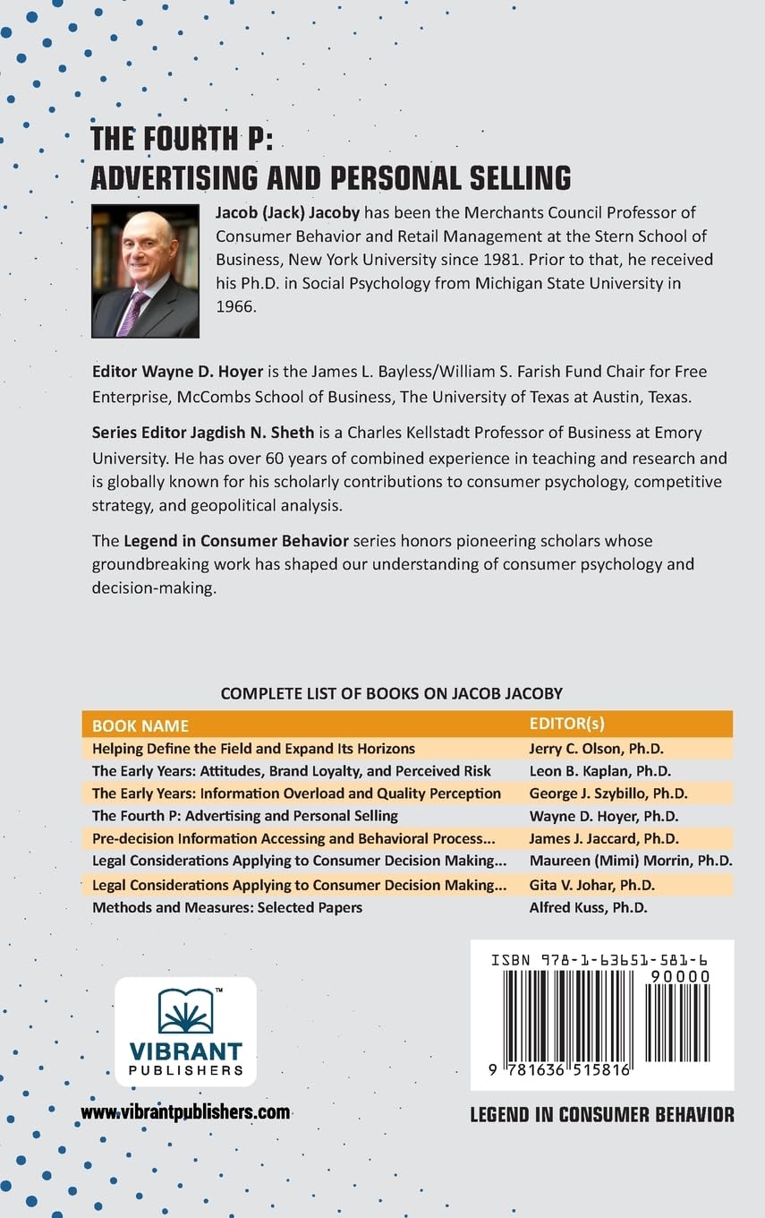 The Fourth P: Advertising and Personal Selling (Legend in Consumer Behavior)