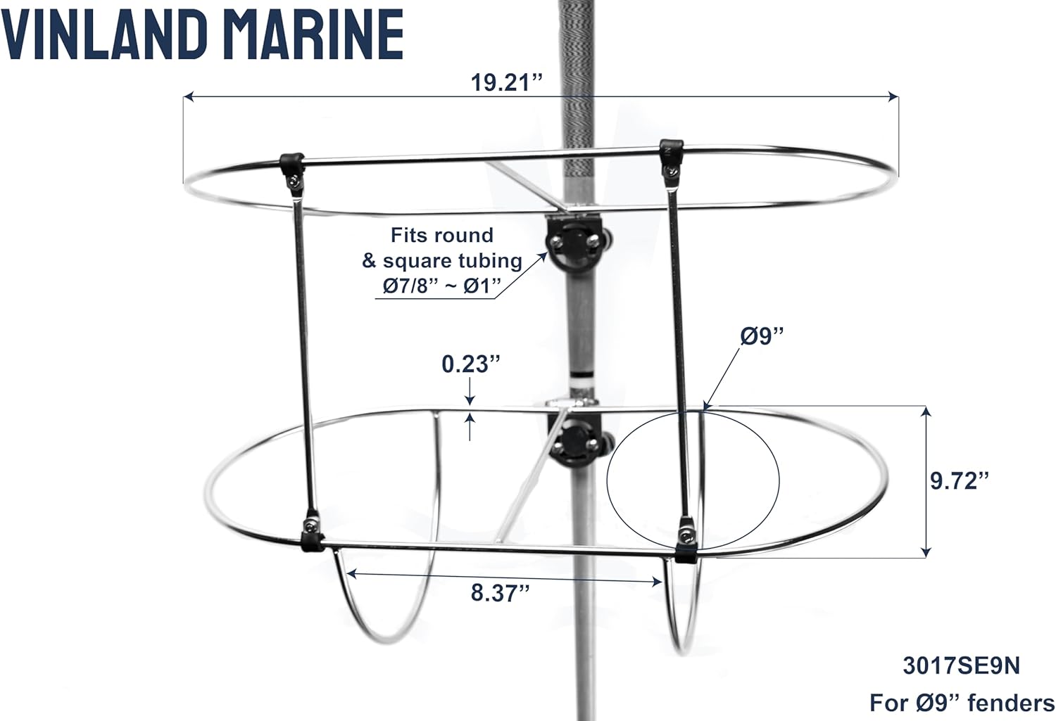 Vinland Marine 304 Stainless Steel Boat Fender Holder, Boat Fender Rack, Boat Fender Holders for a Boat Rail Boat Bumper Holder Adjustable Boat Fender Hangers Boat Buoys Bumper and Boat Mooring Buoys