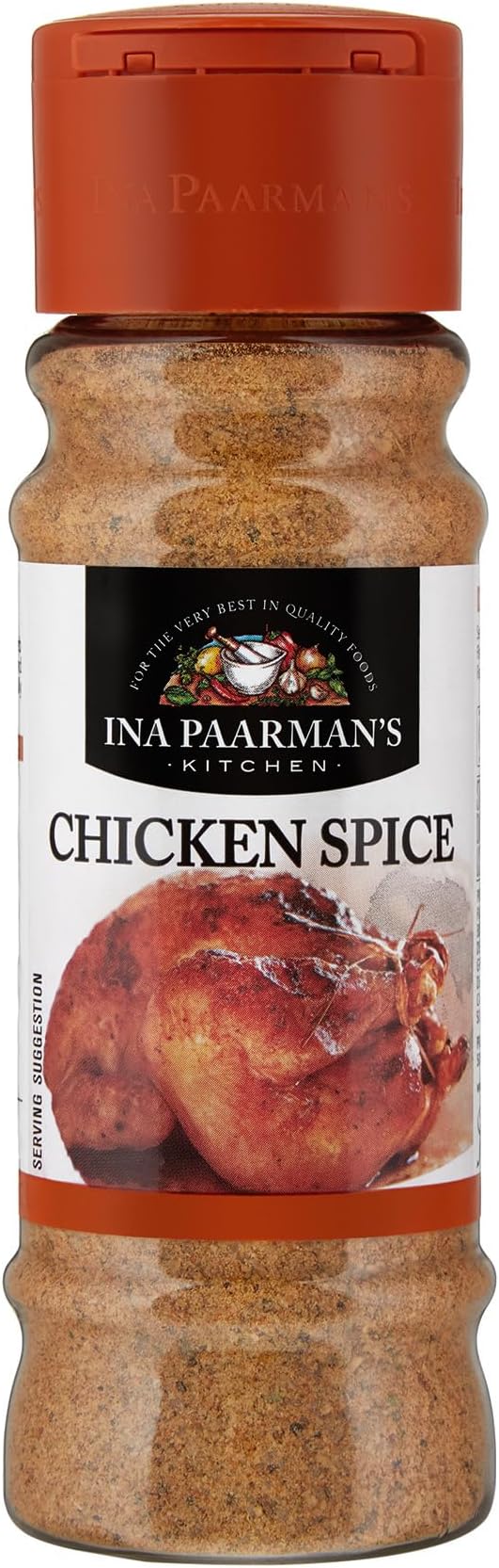 Ina Paarman | Chicken Spice | 200ml | Award Winning | Roasted, ​Fried, Smoked ​or Grilled​ | No MSG | Natural Ingredients | Cooking | Touch of Onion and Garlic | Delicious Flavour | Chicken Spice