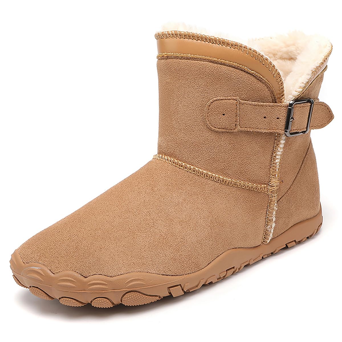 Snow Boots Women Winter Barefoot Shoes Men Wide Toe Box Fur Lined Ankle Booties Minimalist Outdoor Anti-slip Comfortable