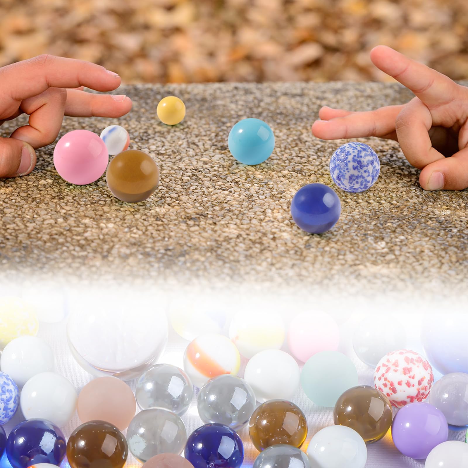 Biglie di Vetro Colorate Decorative 86 Pezzi 16/25/30 mm per Bambini Giocattoli Tradizionali