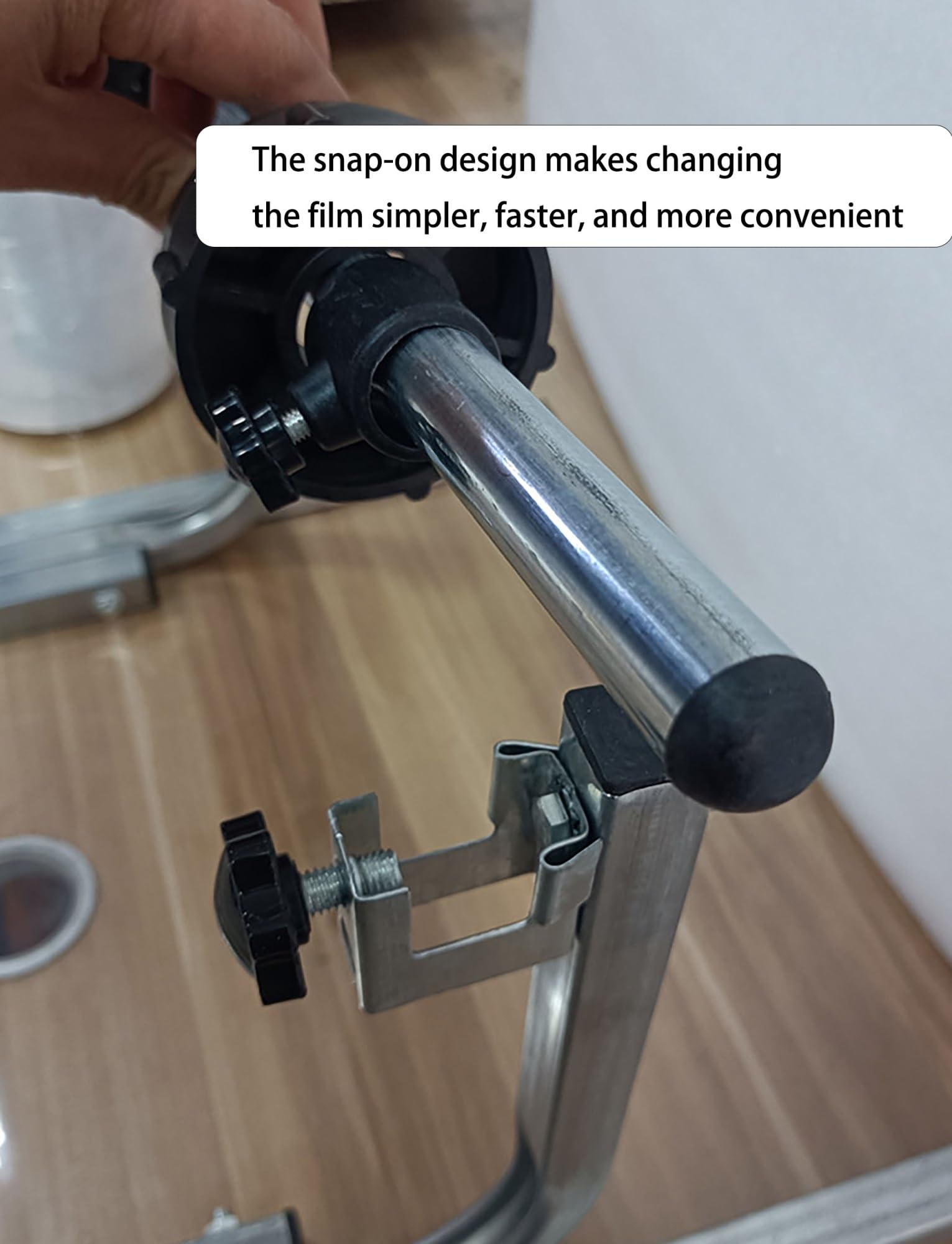 Dispenser Interamente in Metallo per pluriball e Pellicola Estensibile, Porta Rotolo in Acciaio zincato Resistente per Magazzino e spedizioni (H: 35 cm, 80 cm/31,5 Pollici)
