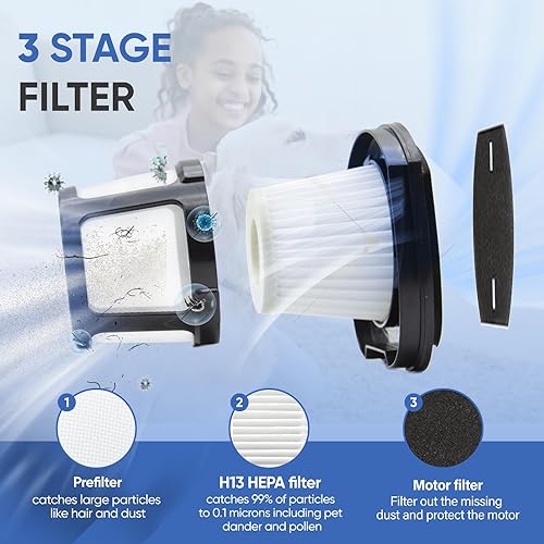 Miniatura 3 de 2579 Filtros de repuesto al vacío compatibles con el borrador de pelo de mascotas Bissell 2390A 2389 y AutoMate 2284W aspiradora de mano inalámbrica